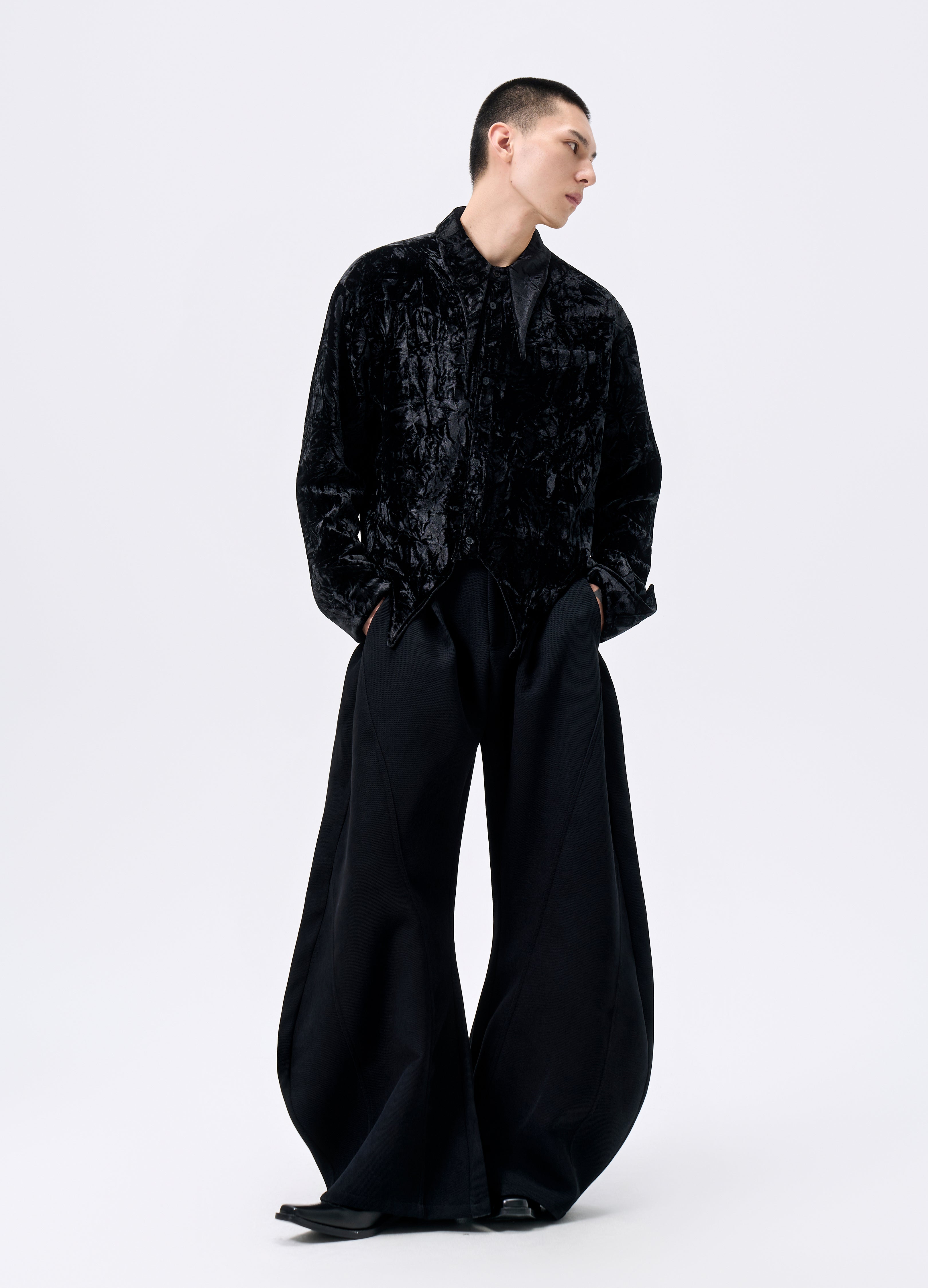 25FW VELVET SWALLOWTAIL SHIRT