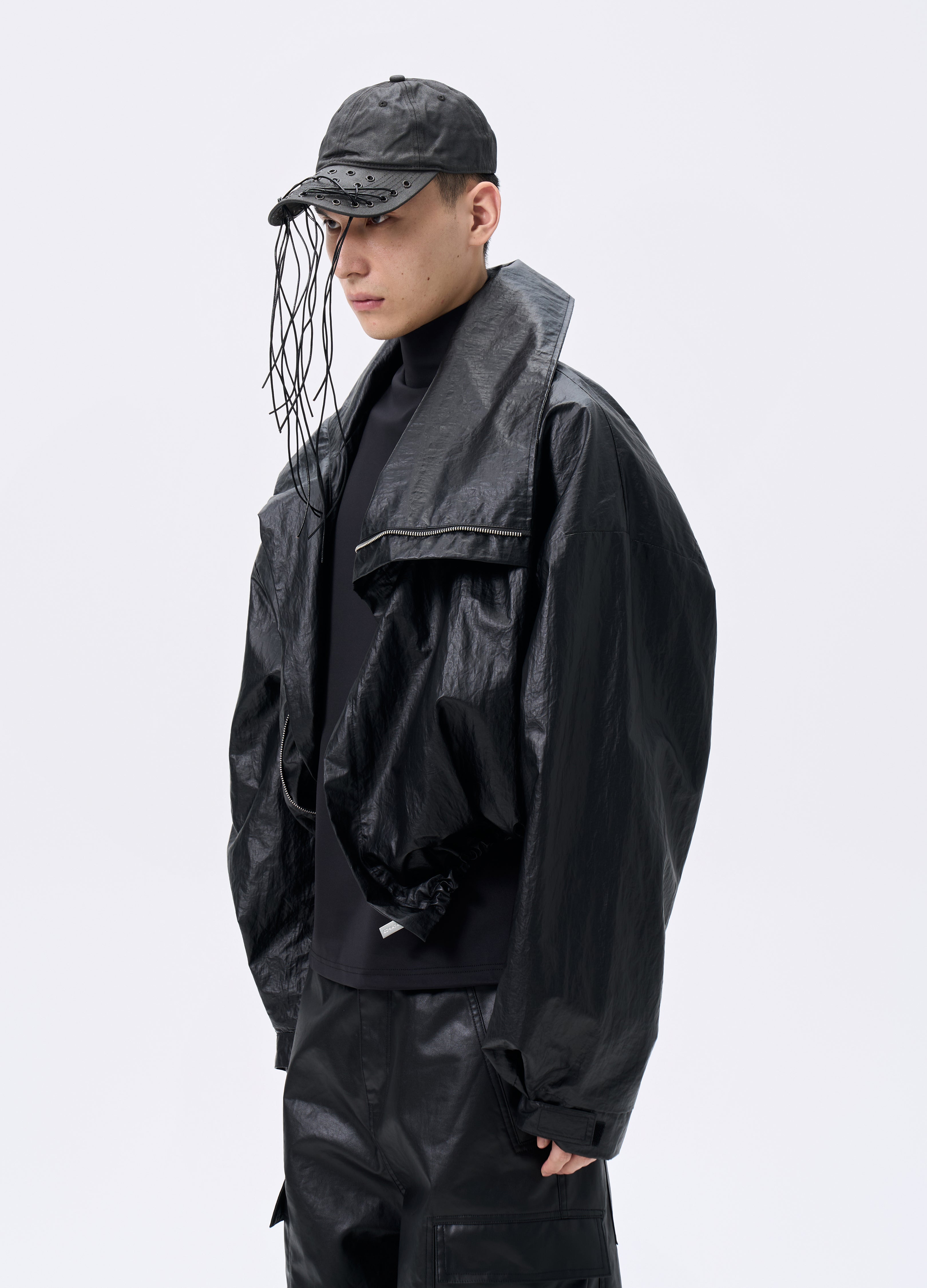 25FW TEXTURE DRAWSTRING SHELL JACKET