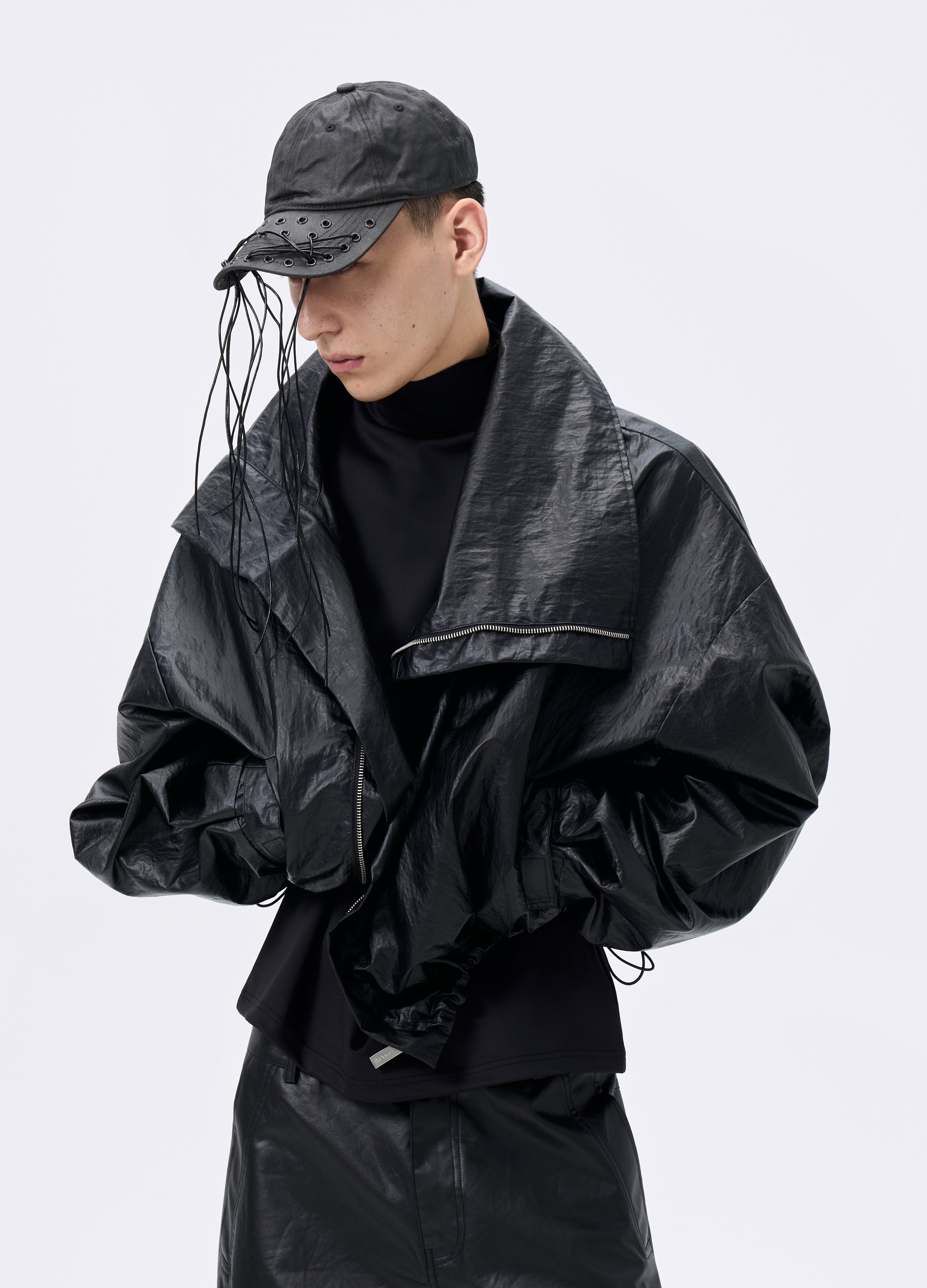 25FW TEXTURE DRAWSTRING SHELL JACKET