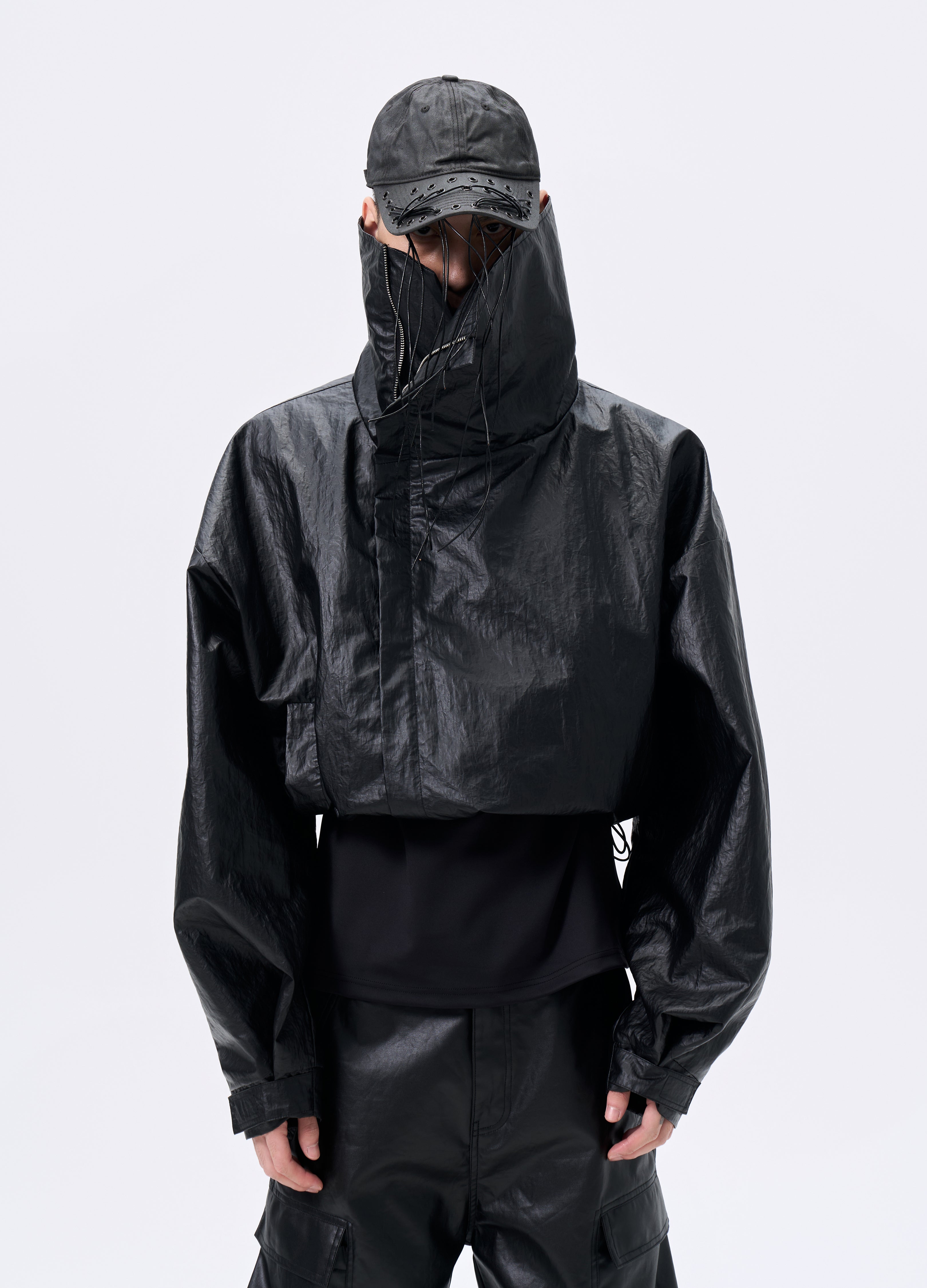 25FW TEXTURE DRAWSTRING SHELL JACKET