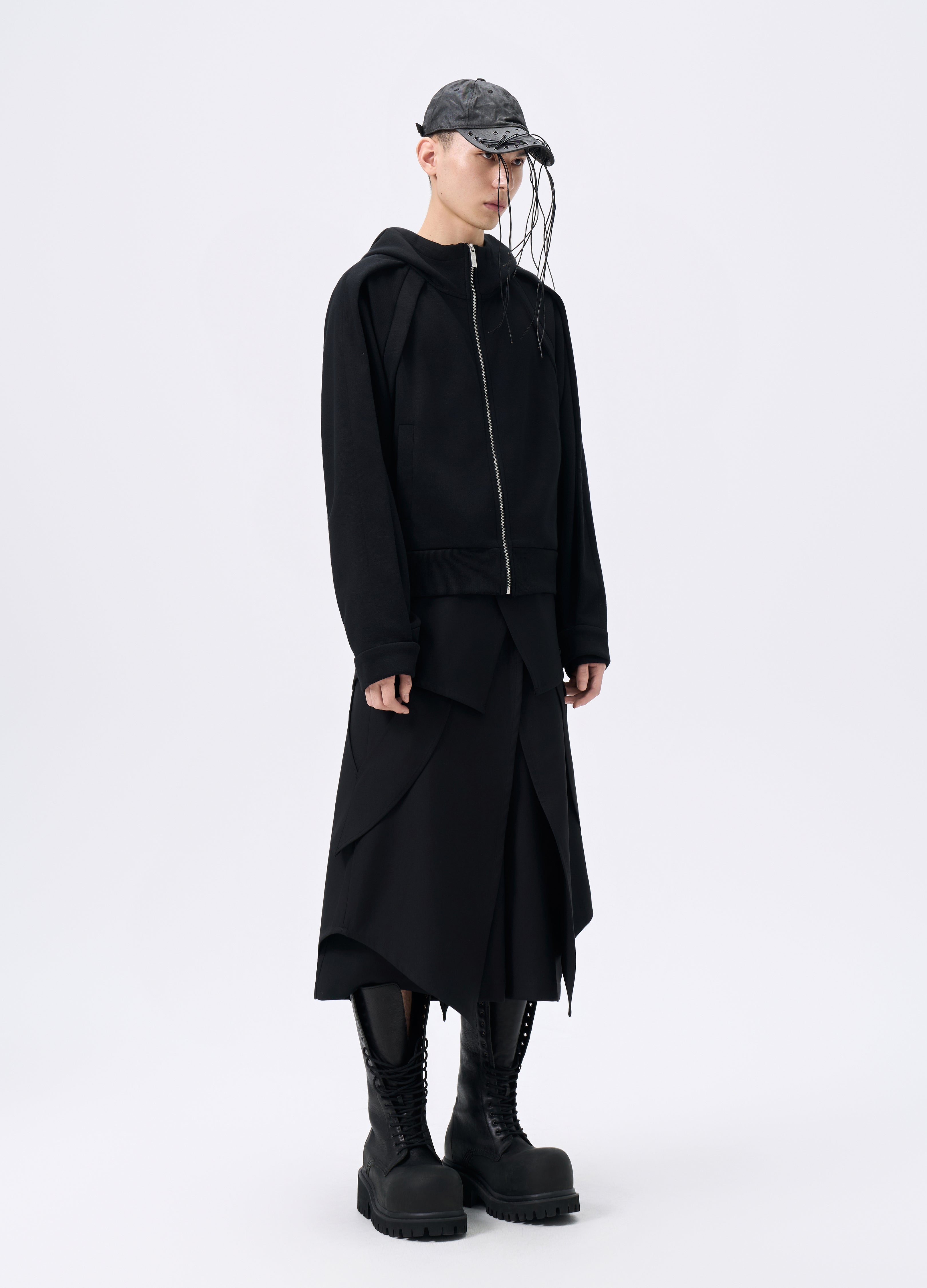 25FW LAYERED BELT APRON SKIRT