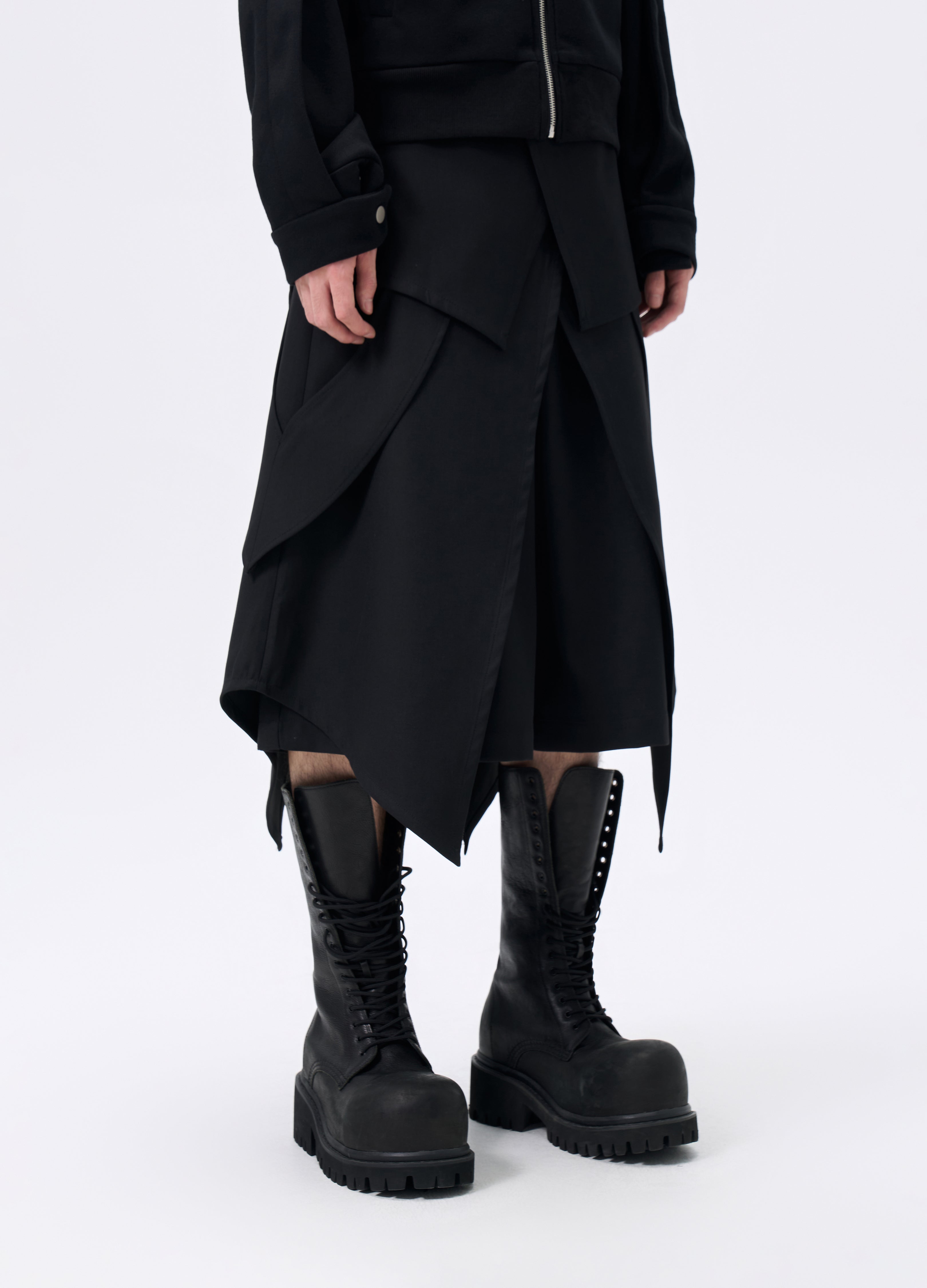 25FW LAYERED BELT APRON SKIRT