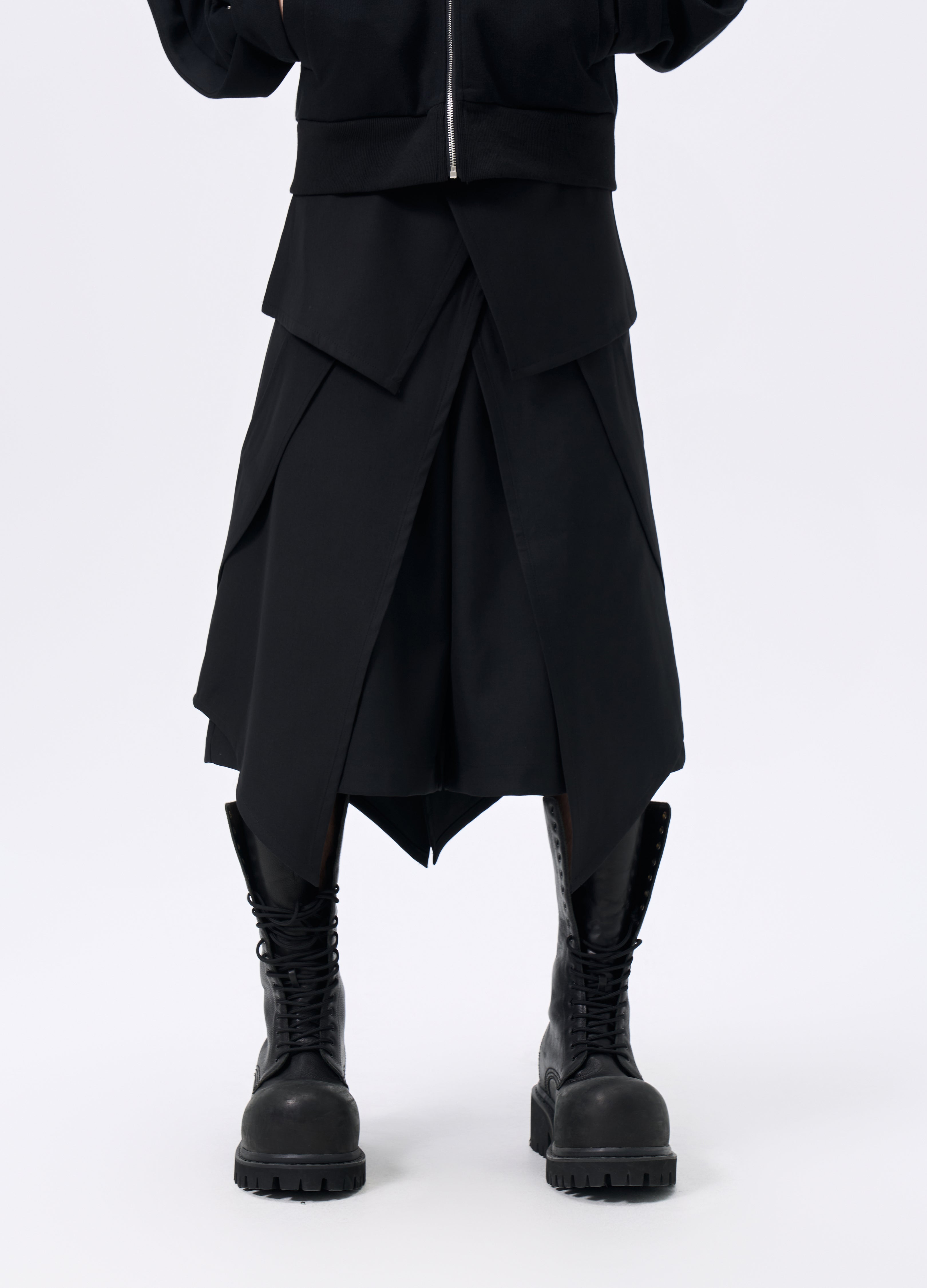 25FW LAYERED BELT APRON SKIRT