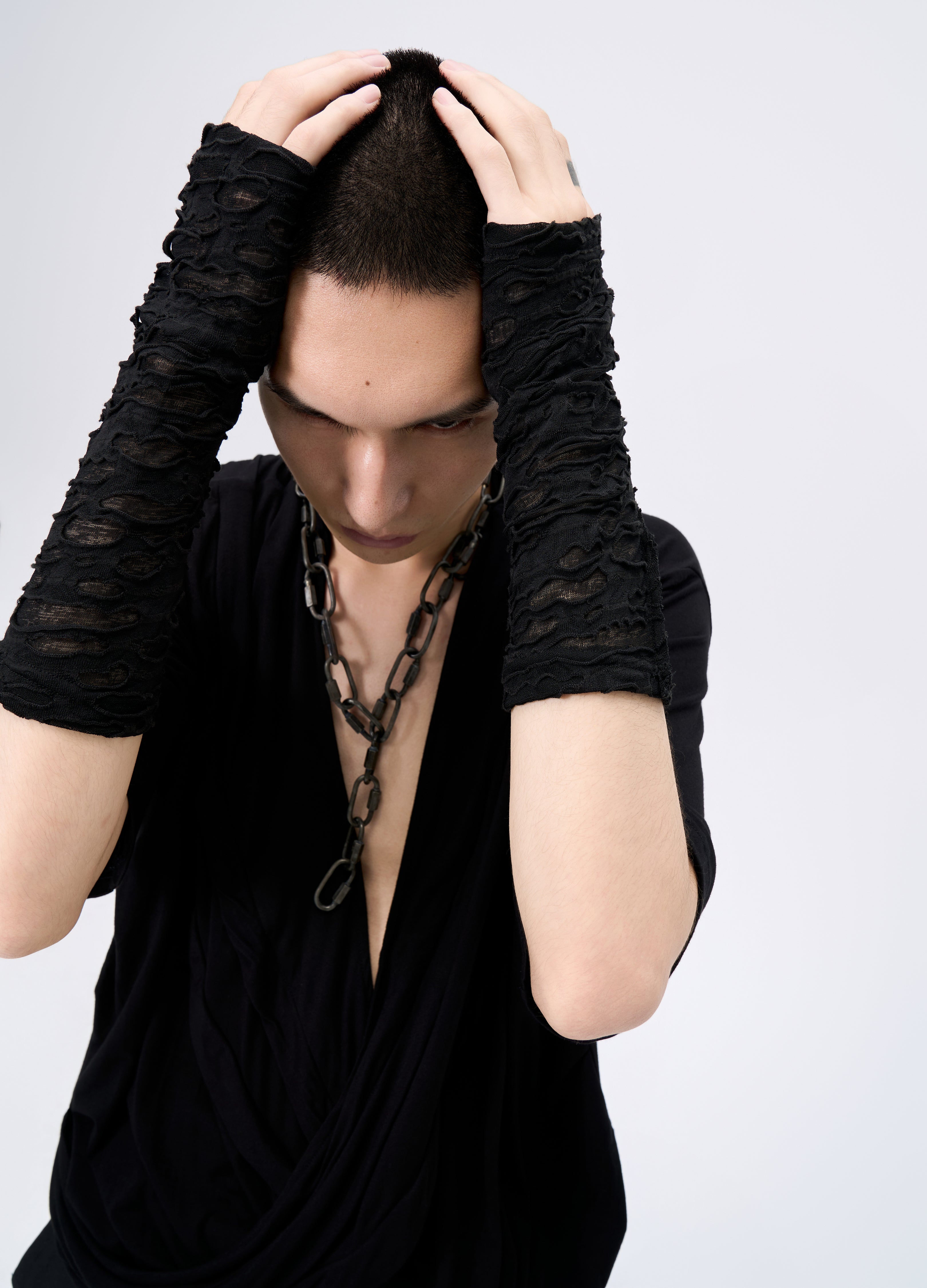 25FW MESH TEXTURE HALF-GLOVES