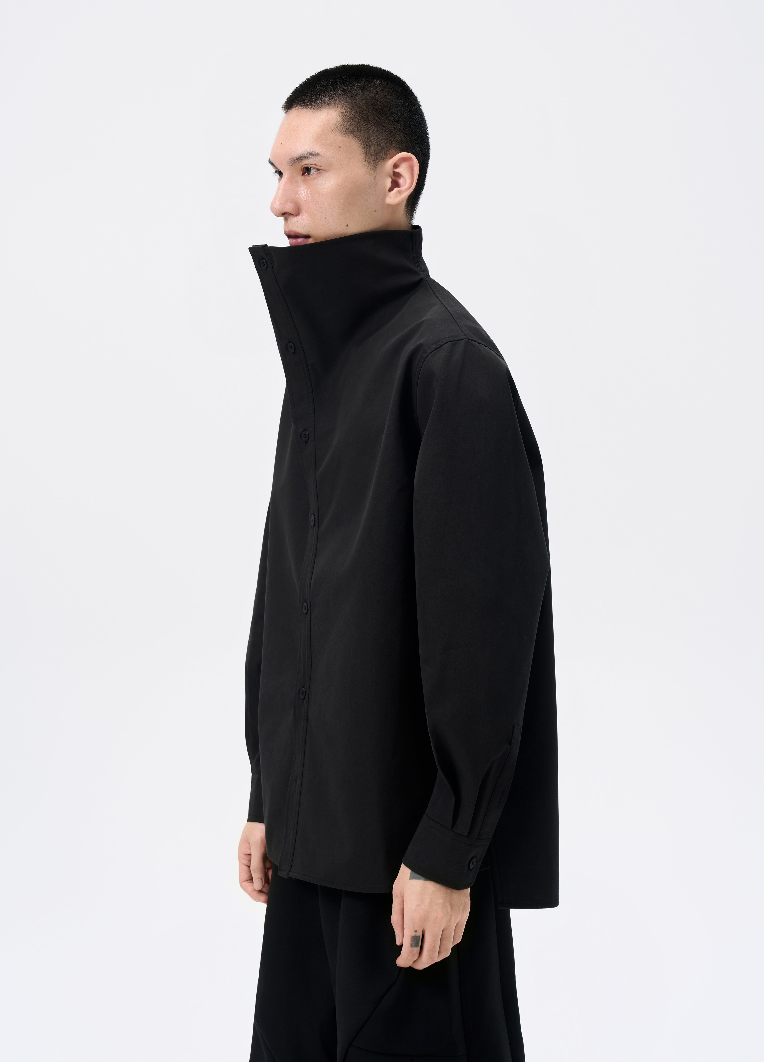 25FW HIGH-COLLAR SHADOW SHIRT