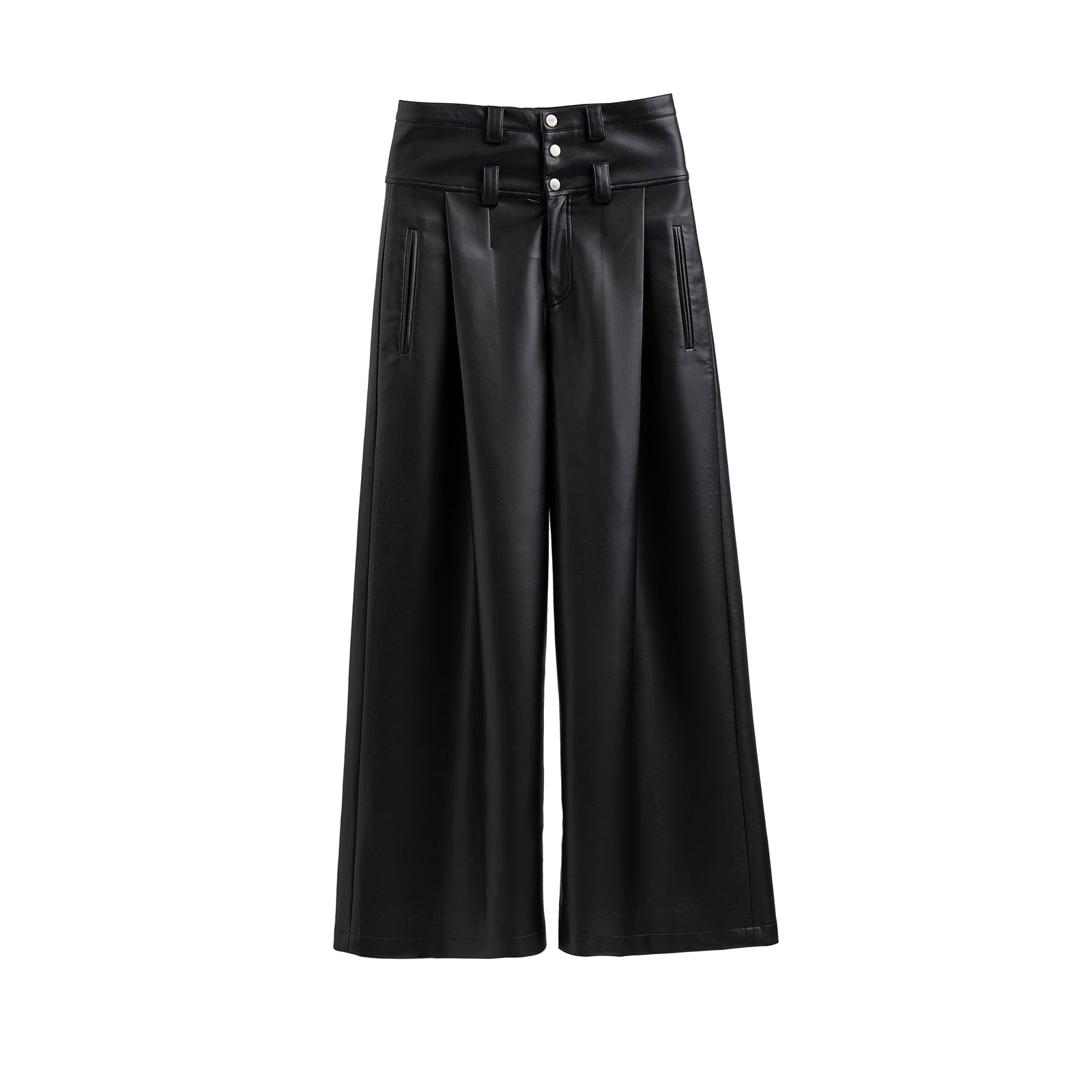 23FW High Waist PU Leather Pants