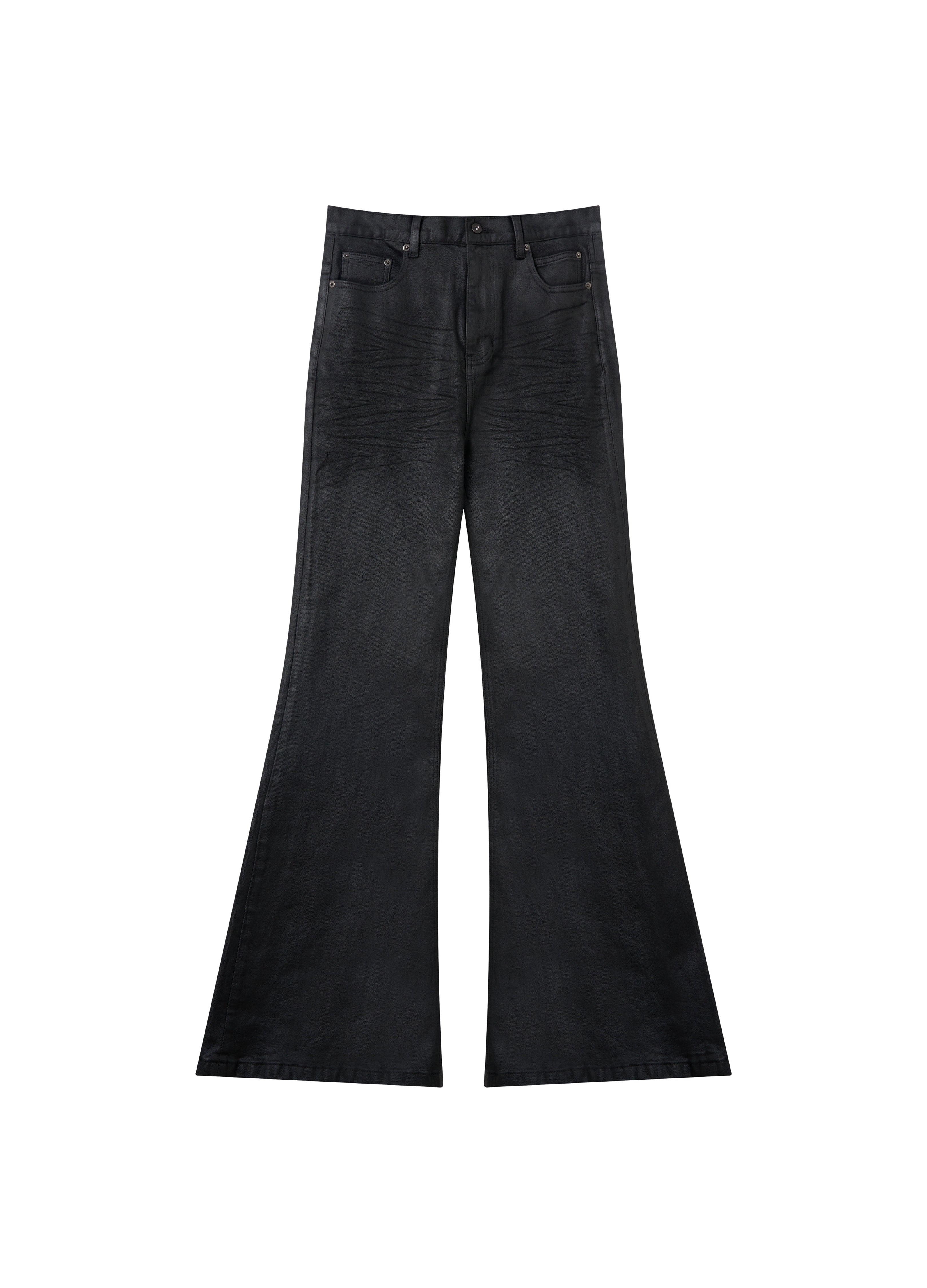 25FW WAXED FLARE DENIM TROUSERS