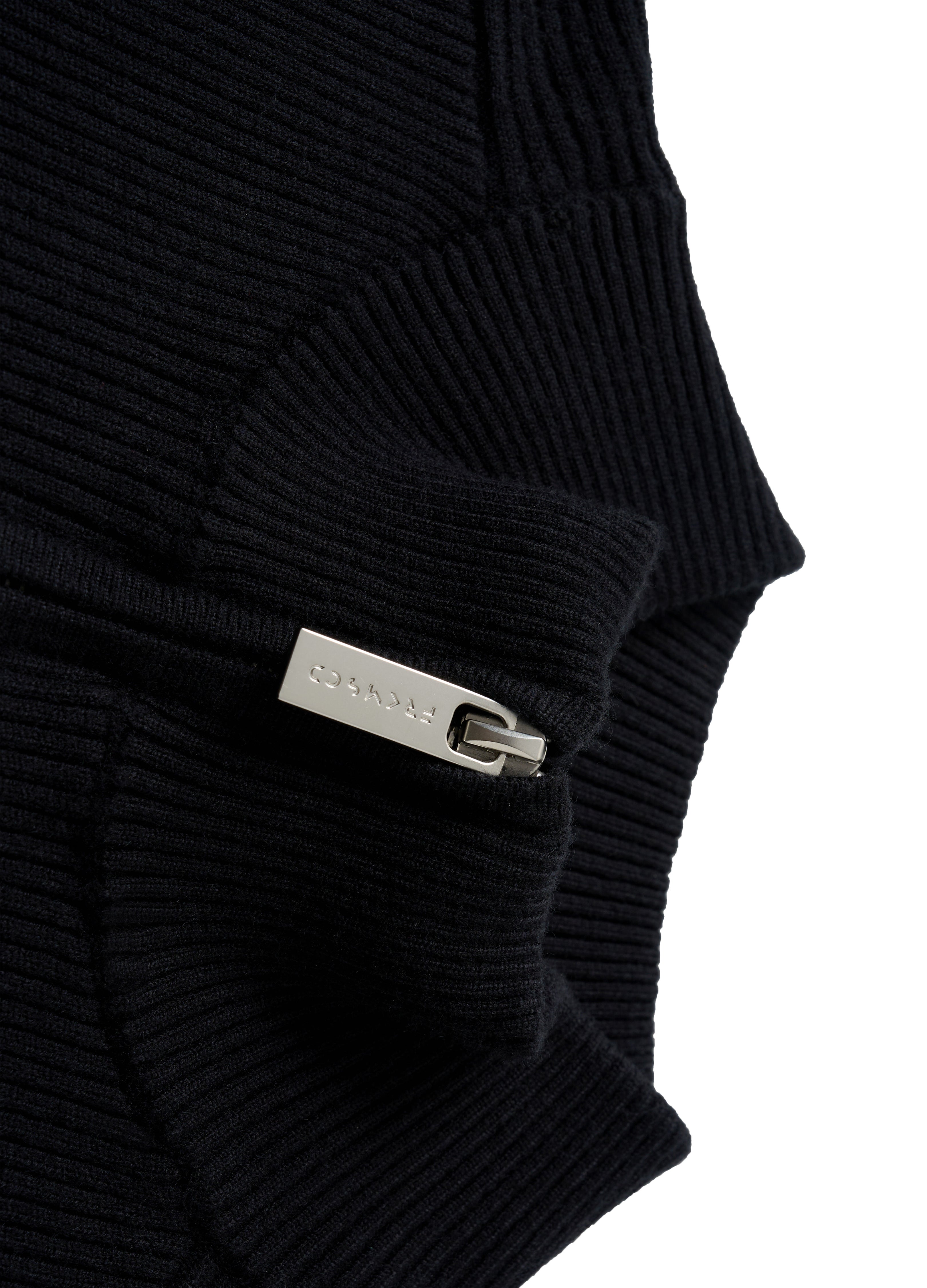 25FW FITTED BLACK KNIT CARDIGAN