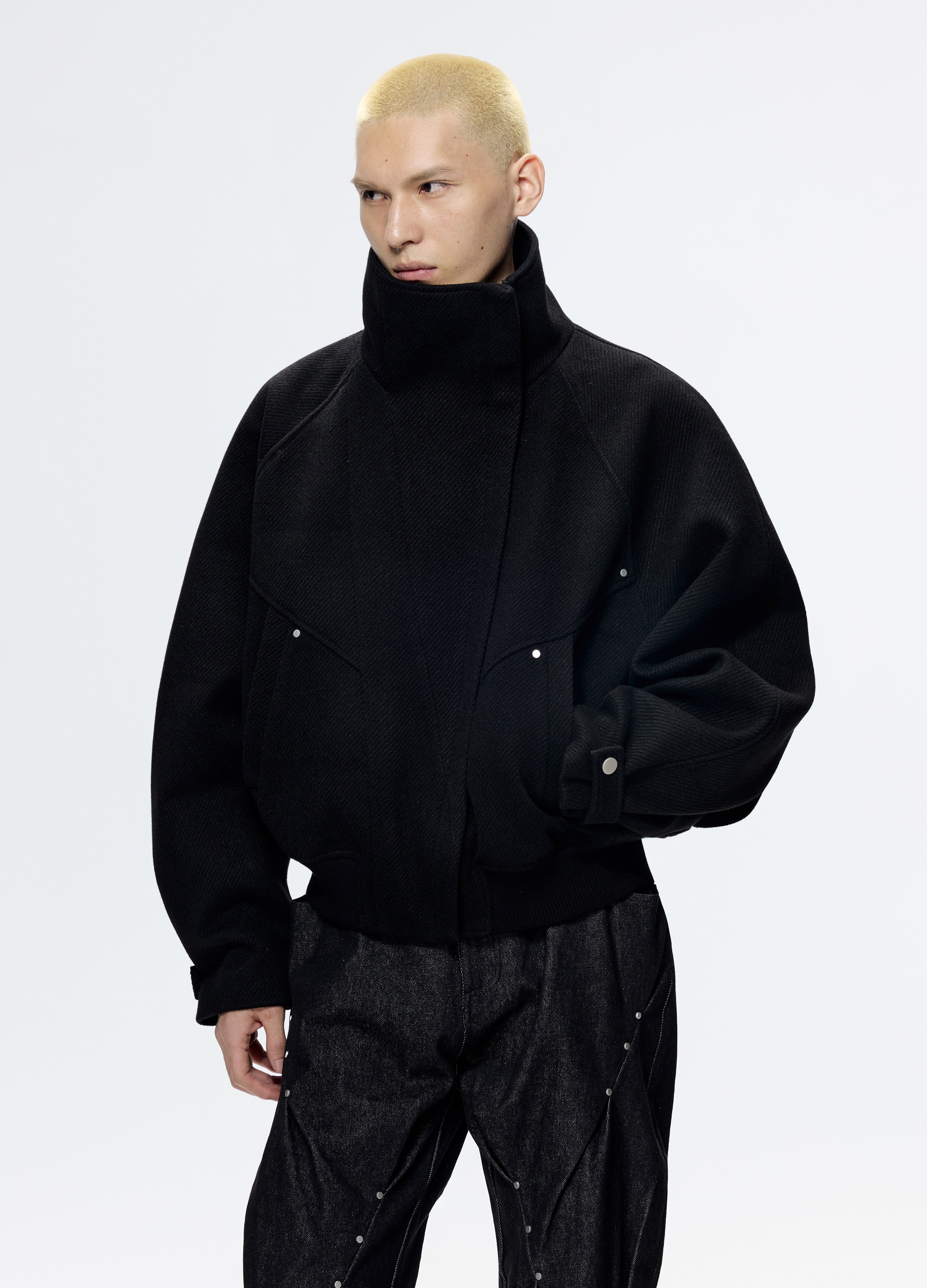 25FW DECONSTRUCT SLANT WOOL COAT