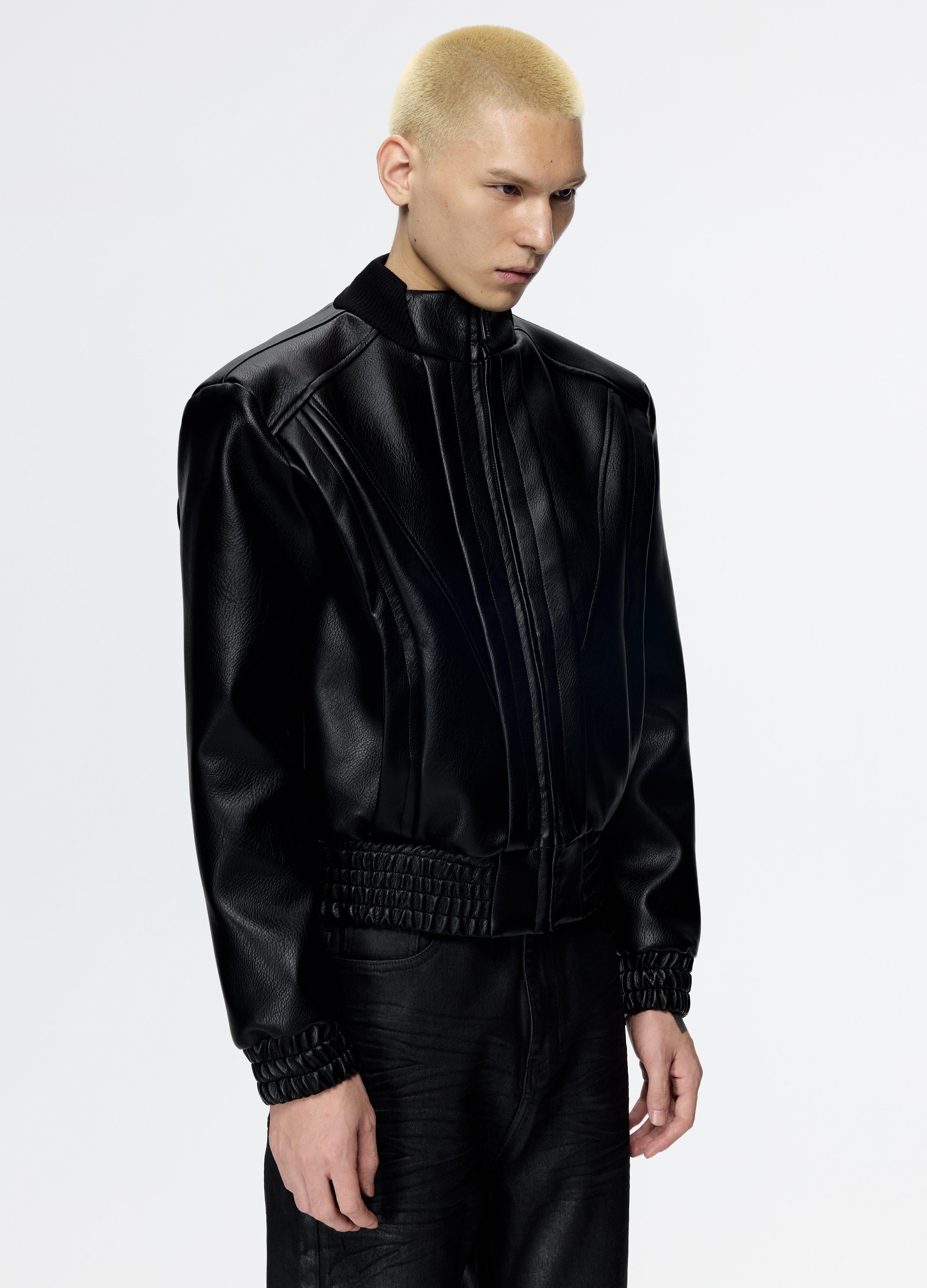 25FW DECONSTRUCT LEATHER BIKER JACKET