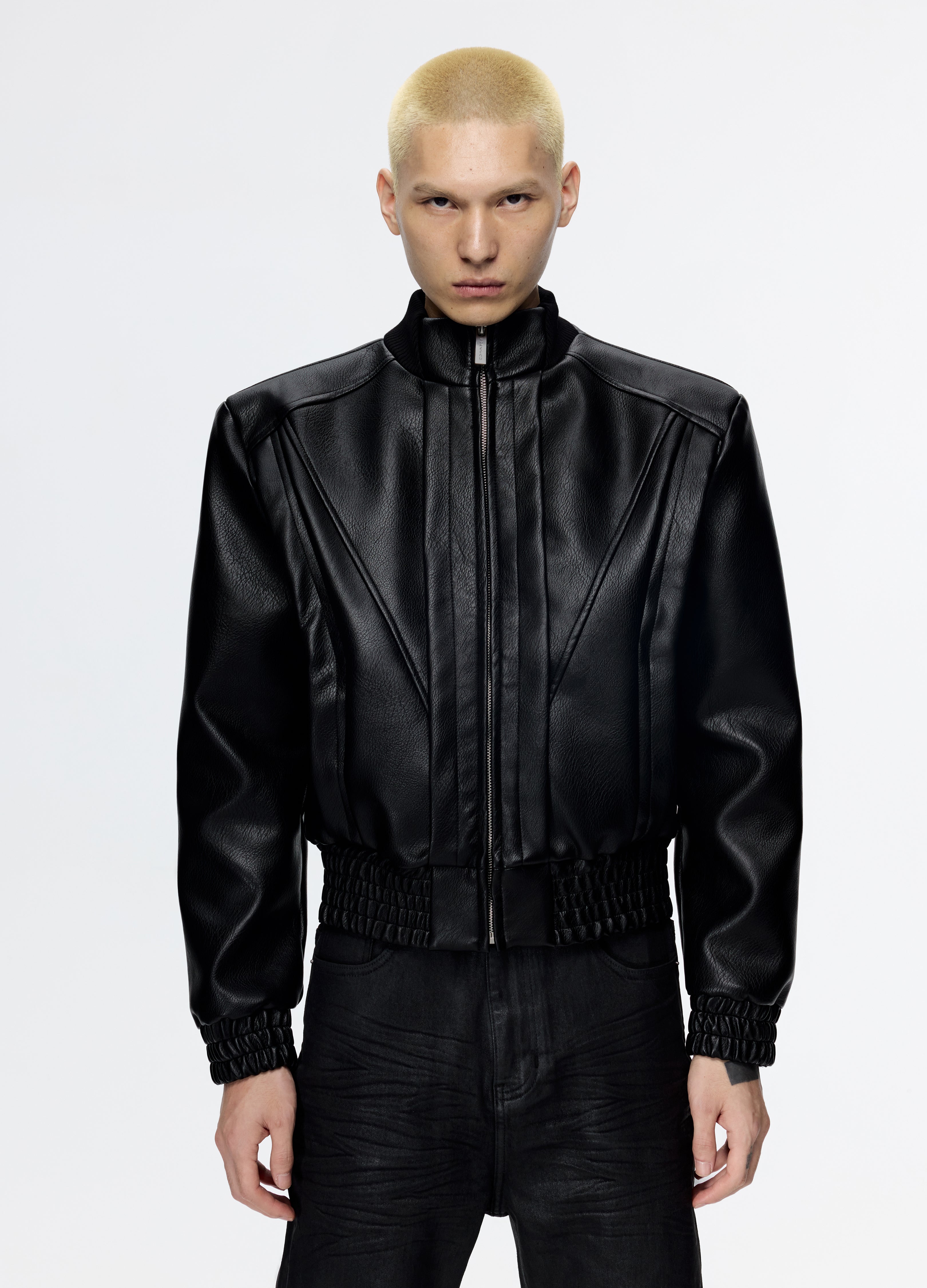 25FW DECONSTRUCT LEATHER BIKER JACKET