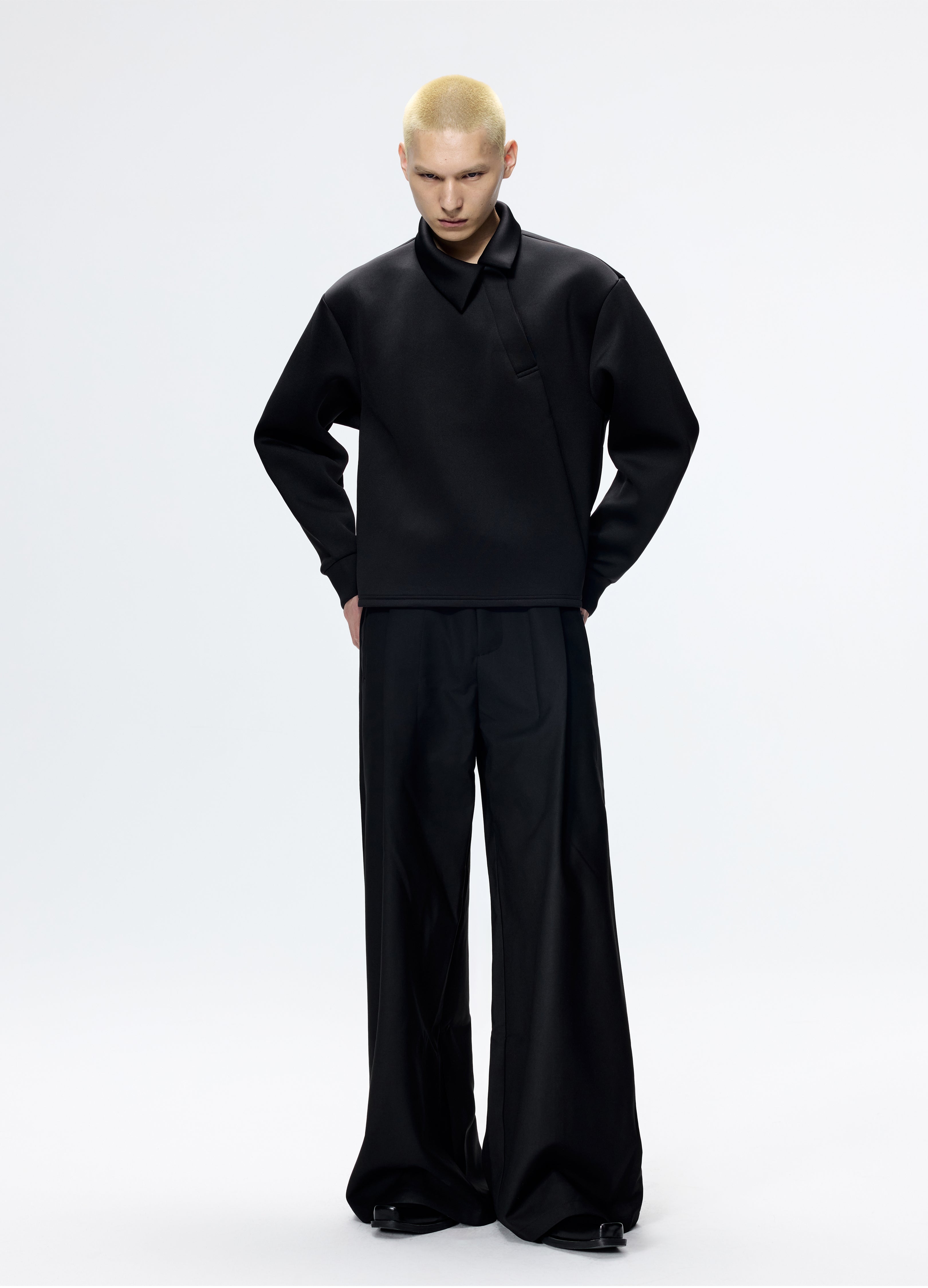 25FW SLANT COLLAR POLO SWEATSHIRT