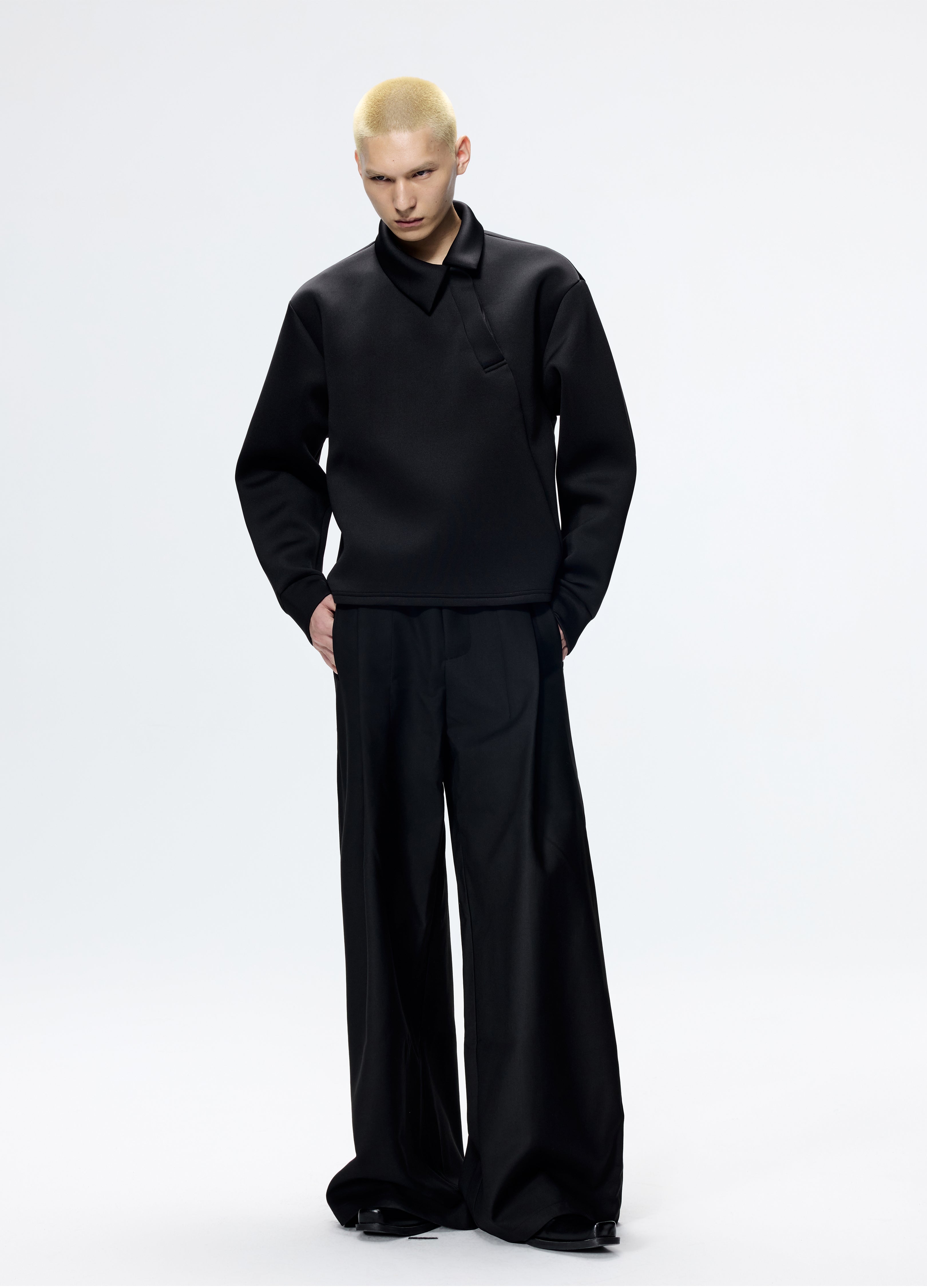 25FW SLANT COLLAR POLO SWEATSHIRT