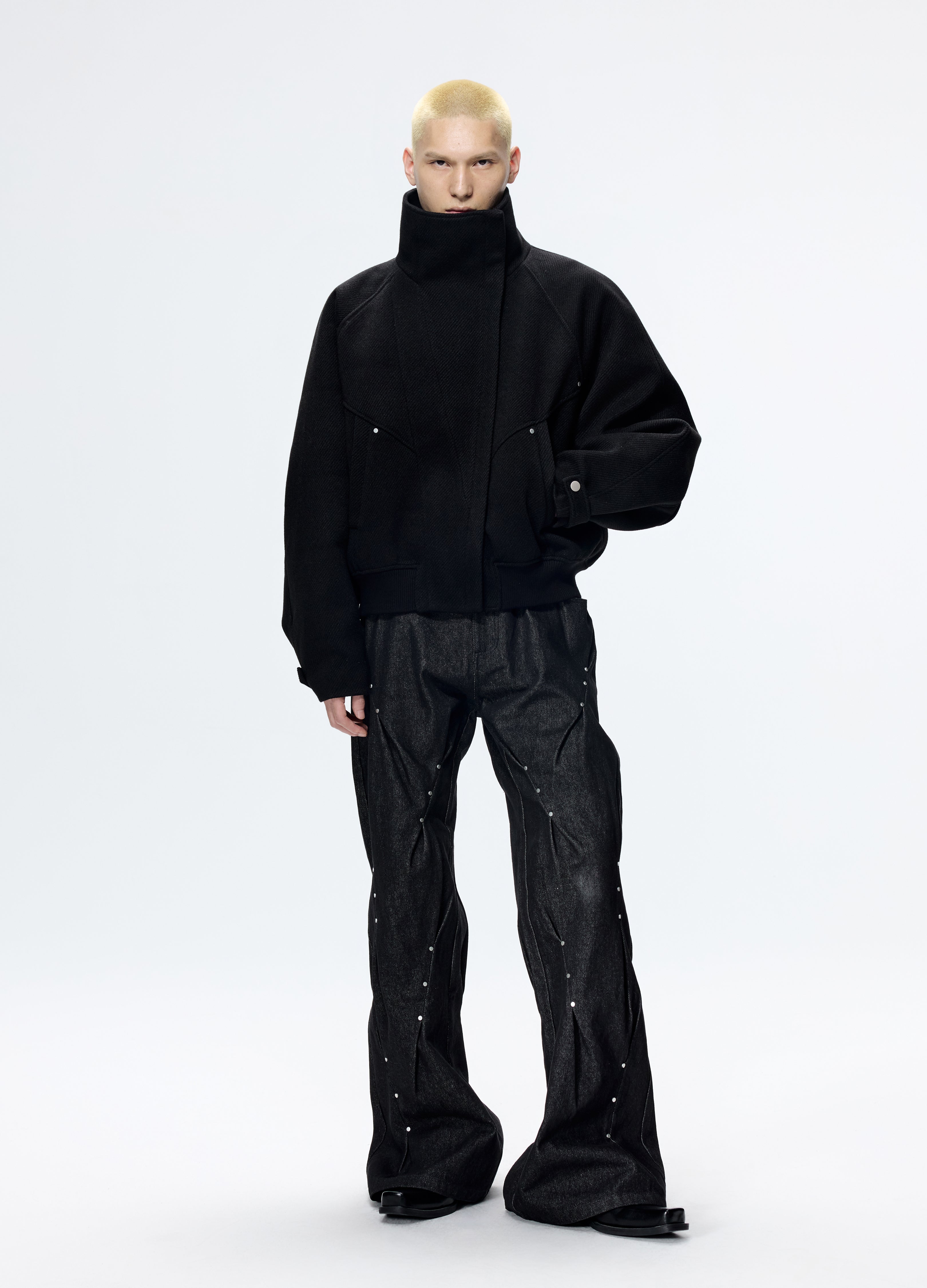 25FW DECONSTRUCT SLANT WOOL COAT