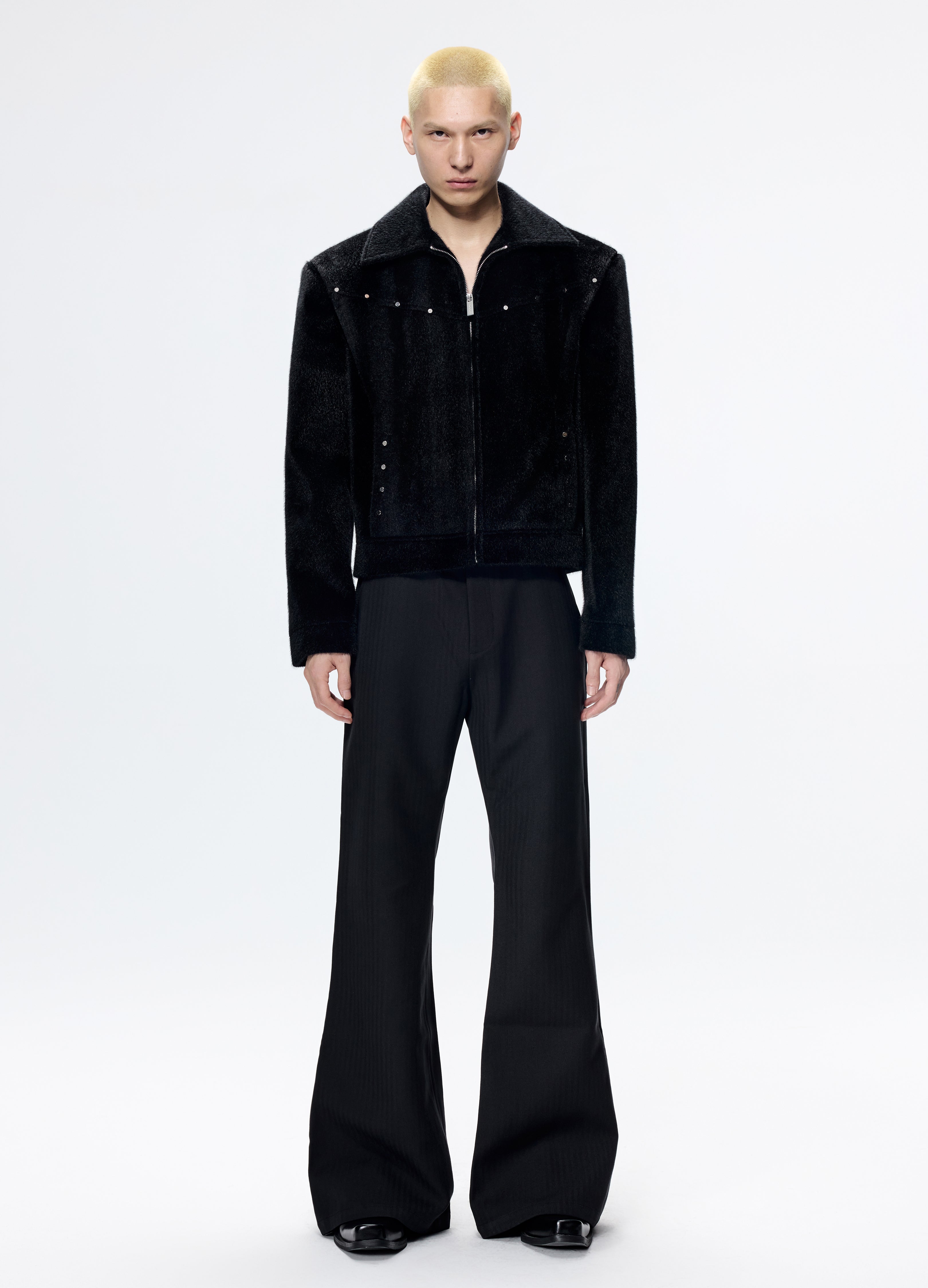 25FW STUDDED HORSEHAIR JACKET