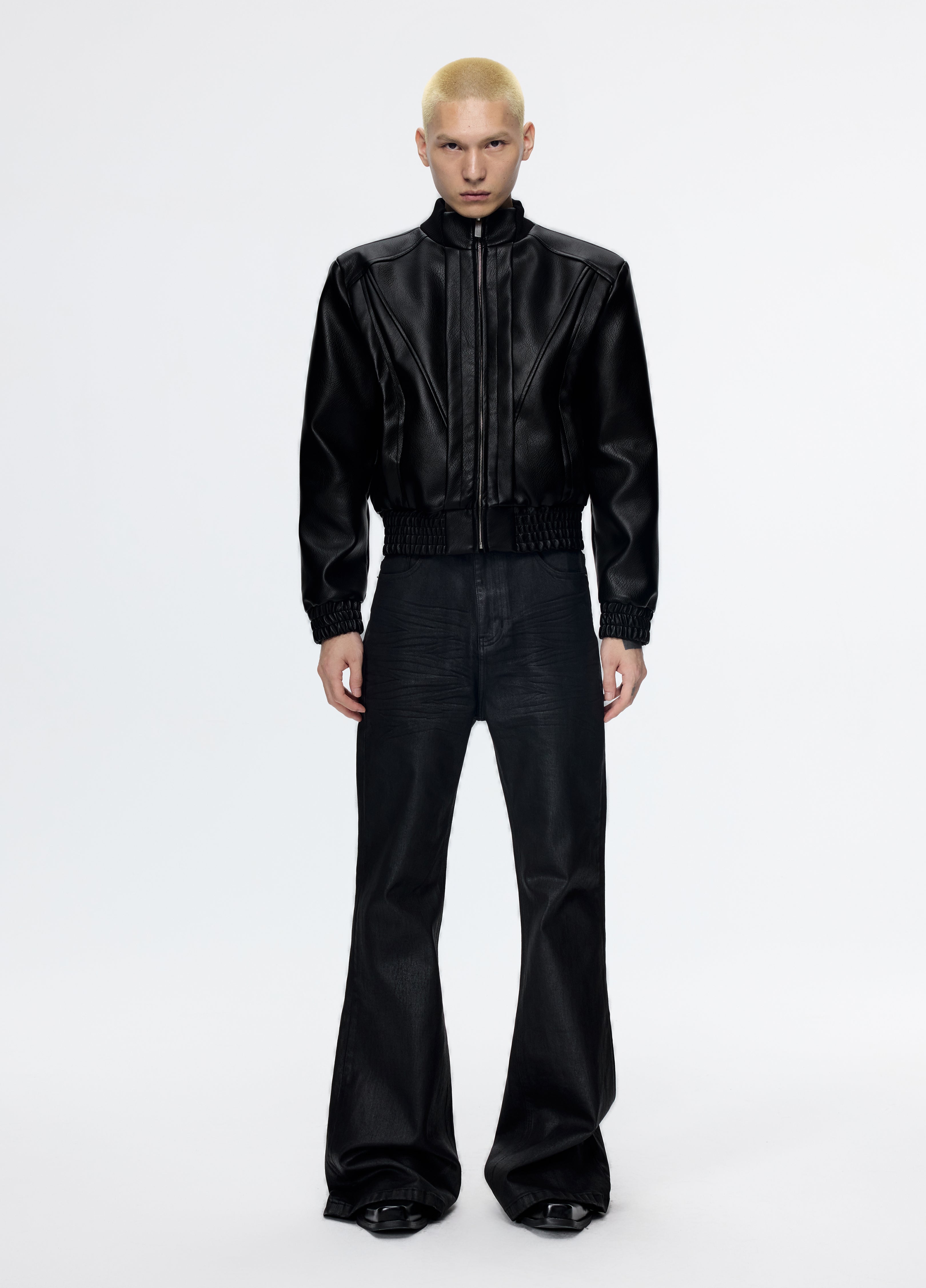 25FW DECONSTRUCT LEATHER BIKER JACKET