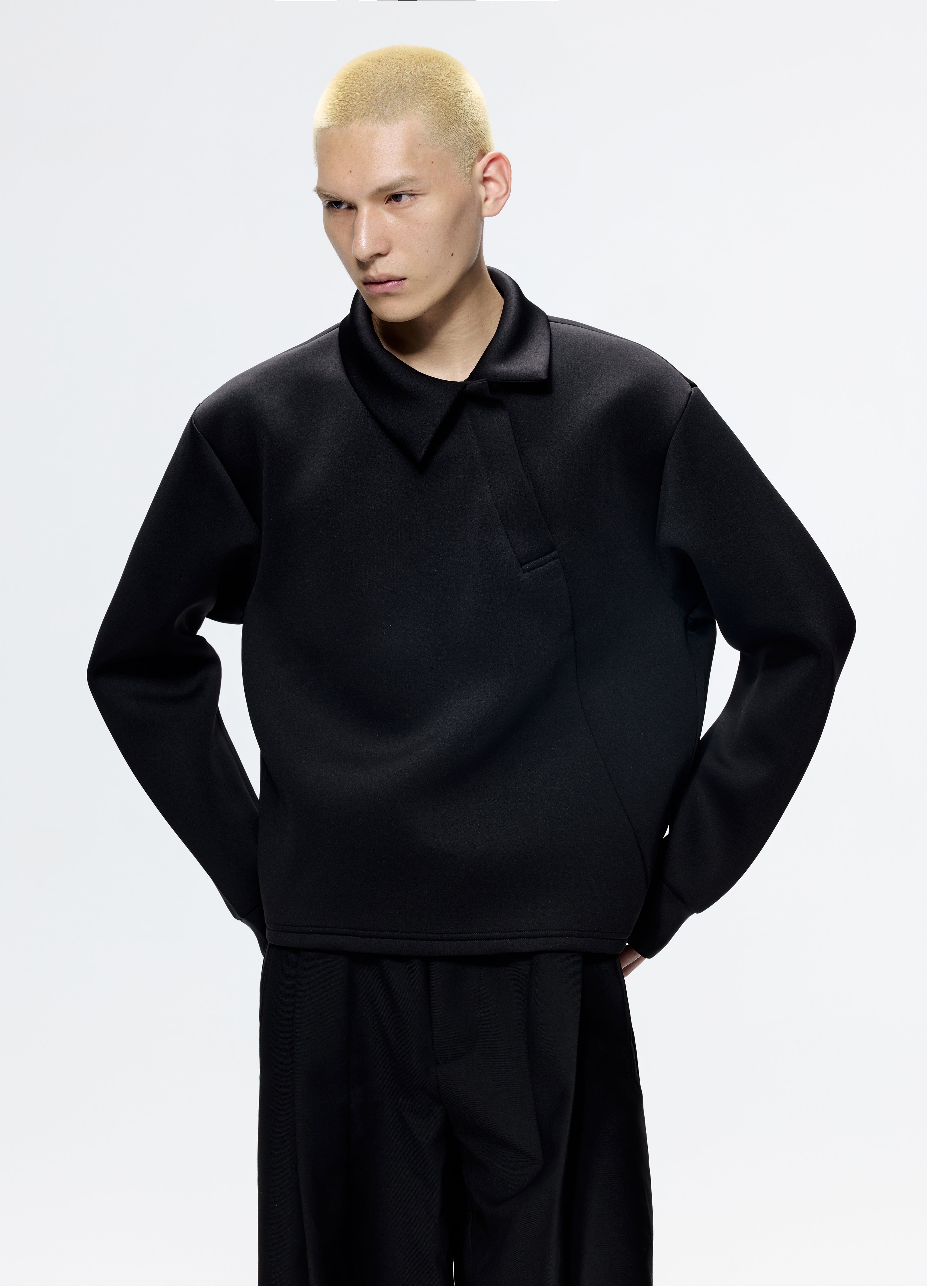 25FW SLANT COLLAR POLO SWEATSHIRT
