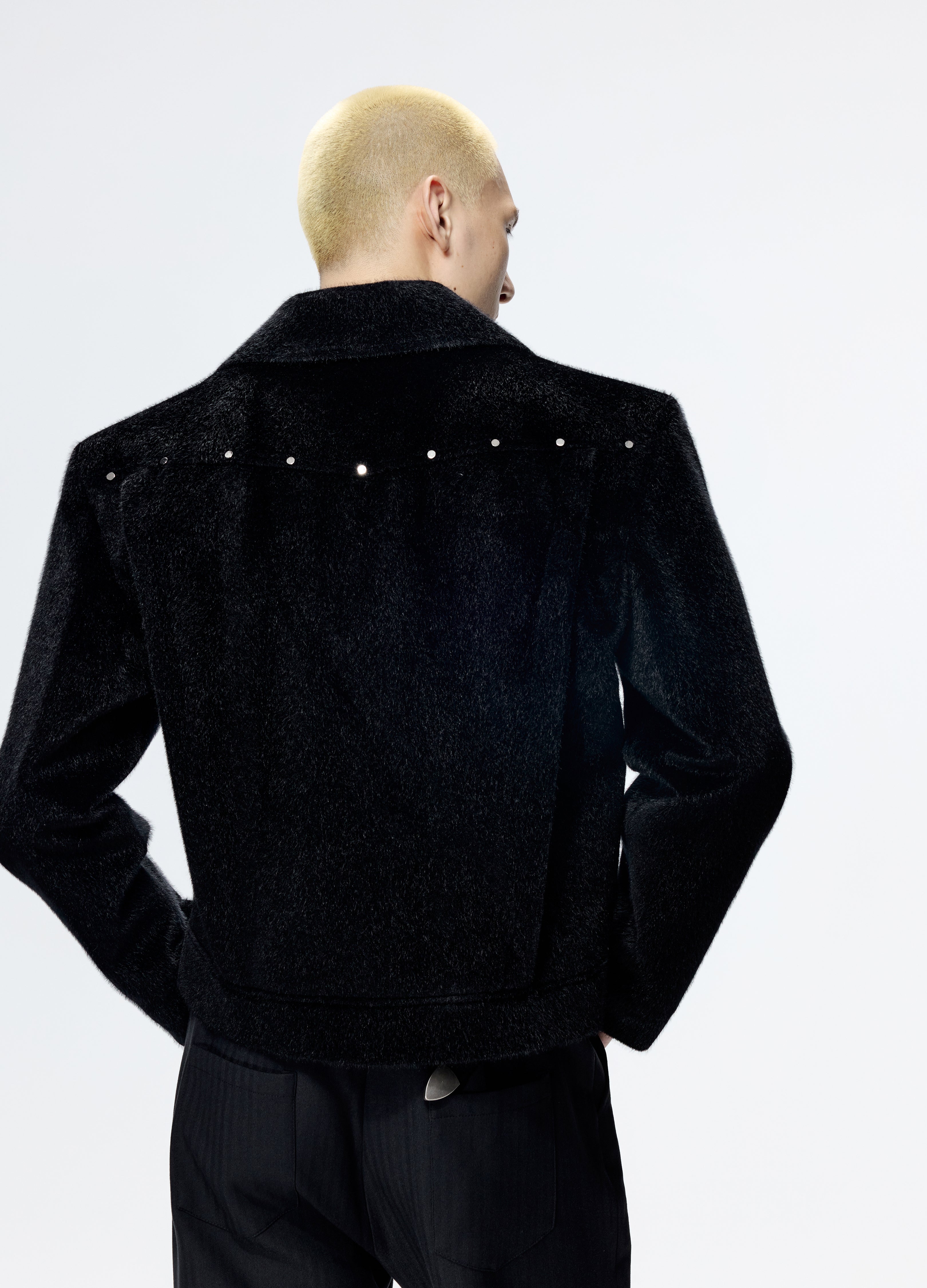 25FW STUDDED HORSEHAIR JACKET