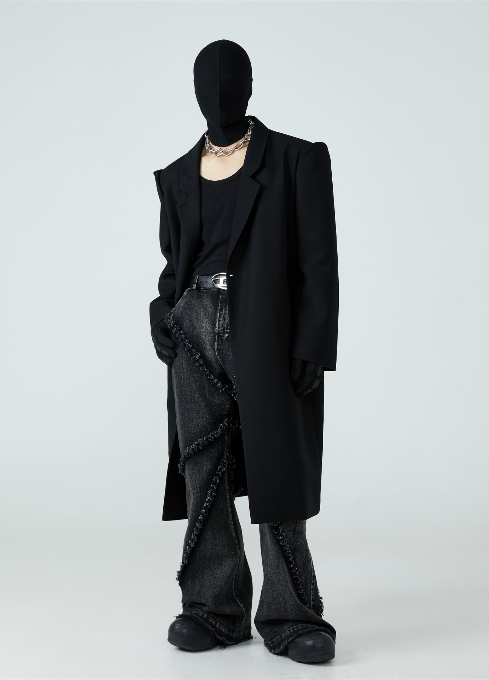 23FW Pad Shoulder Windbreaker Coat