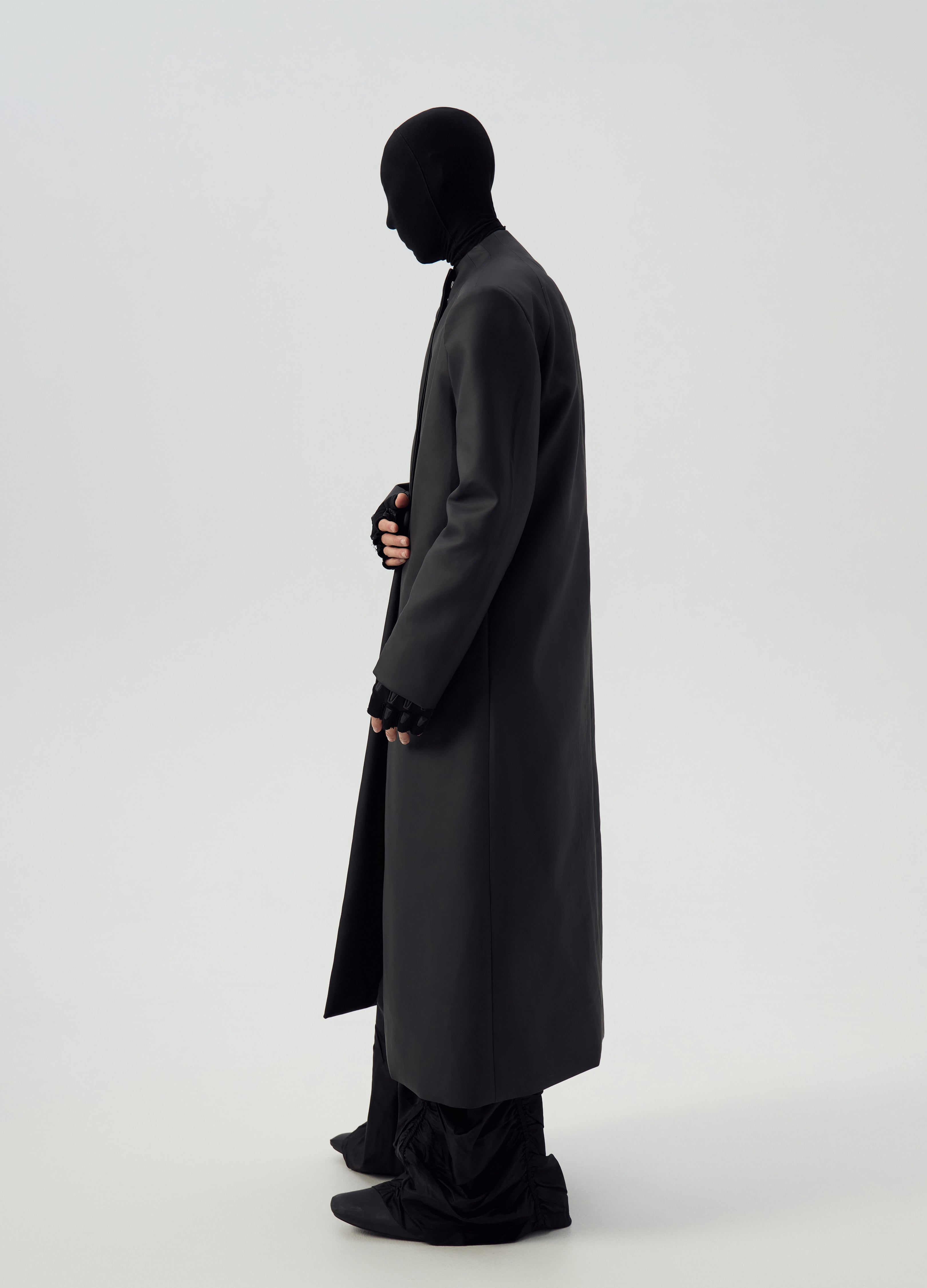 24FW MATTE BLACK OVERSIZED TRENCH COAT