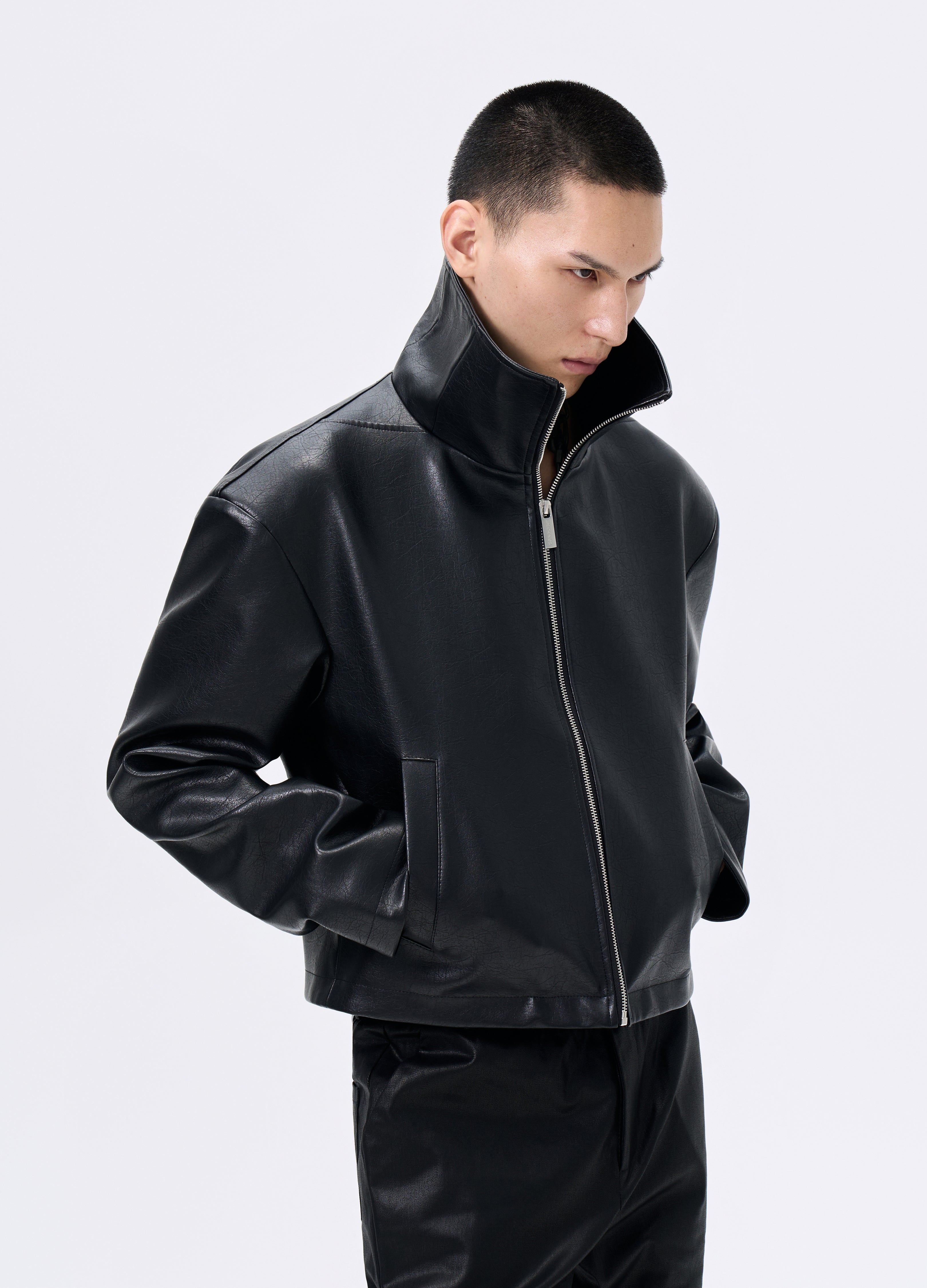 25FW TRI-CUT LEATHER MOTO JACKET