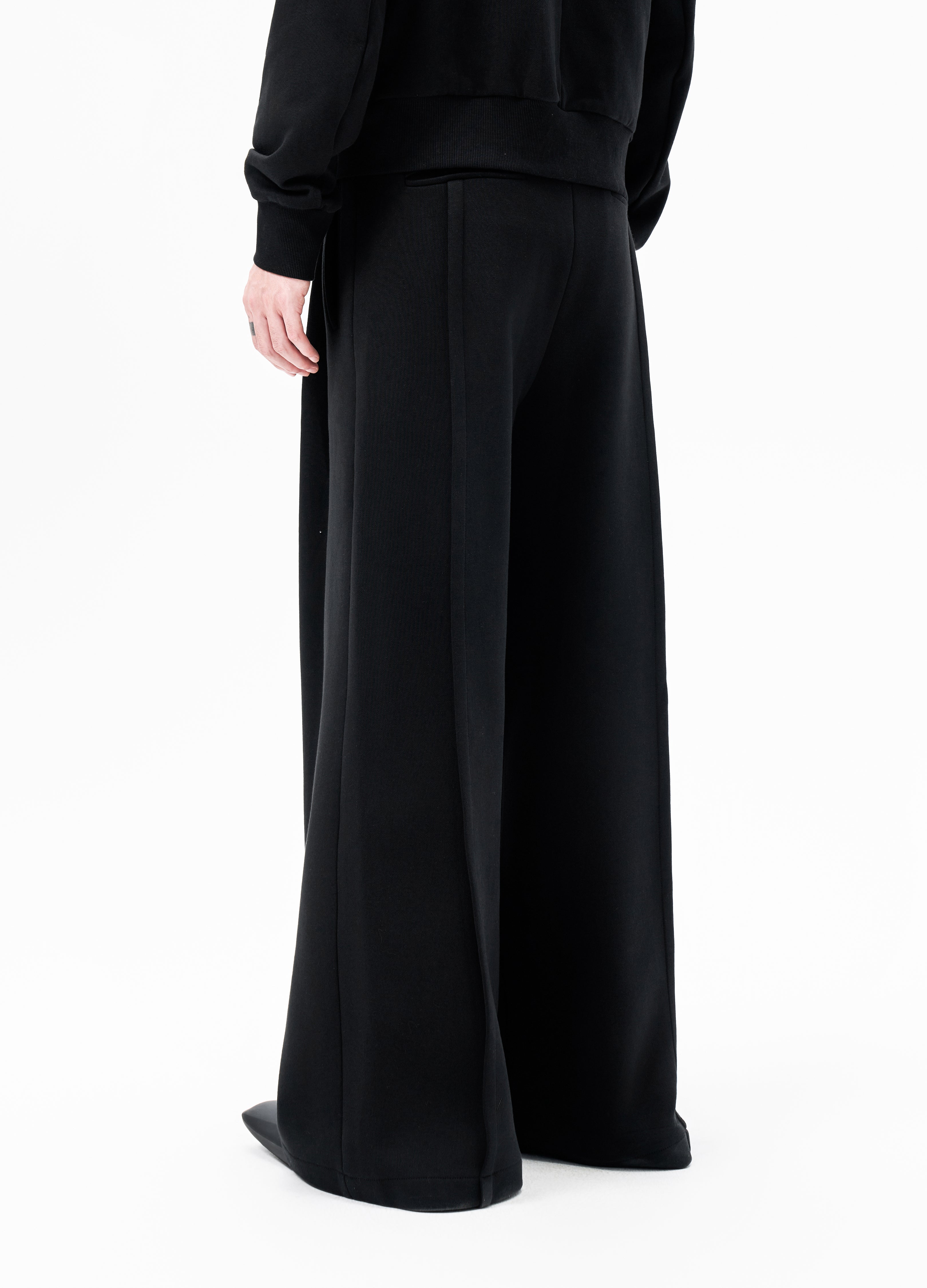25FW BLACK PLEATED WIDE TROUSERS