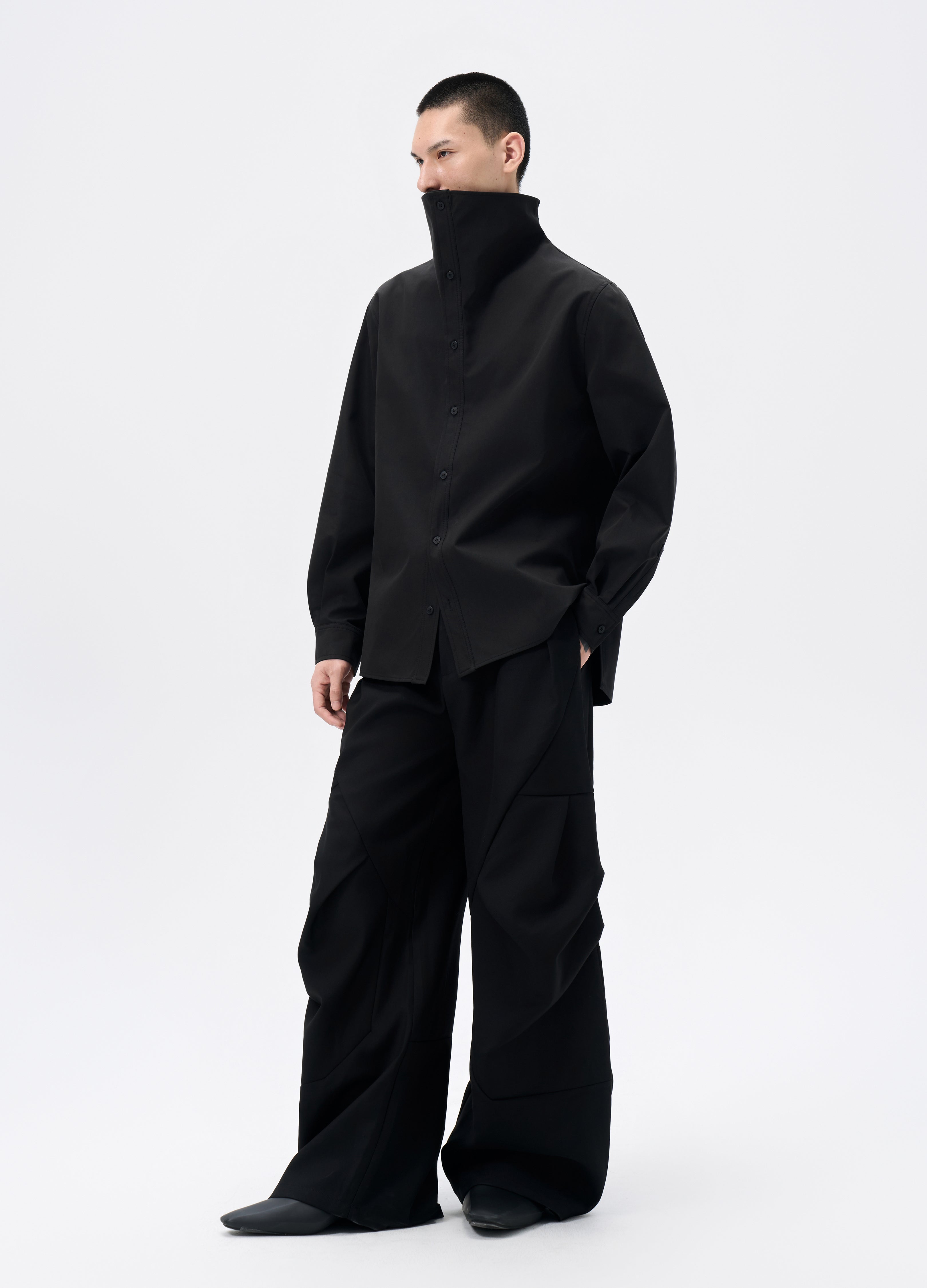 25FW PLEATED SABER CUT TROUSERS