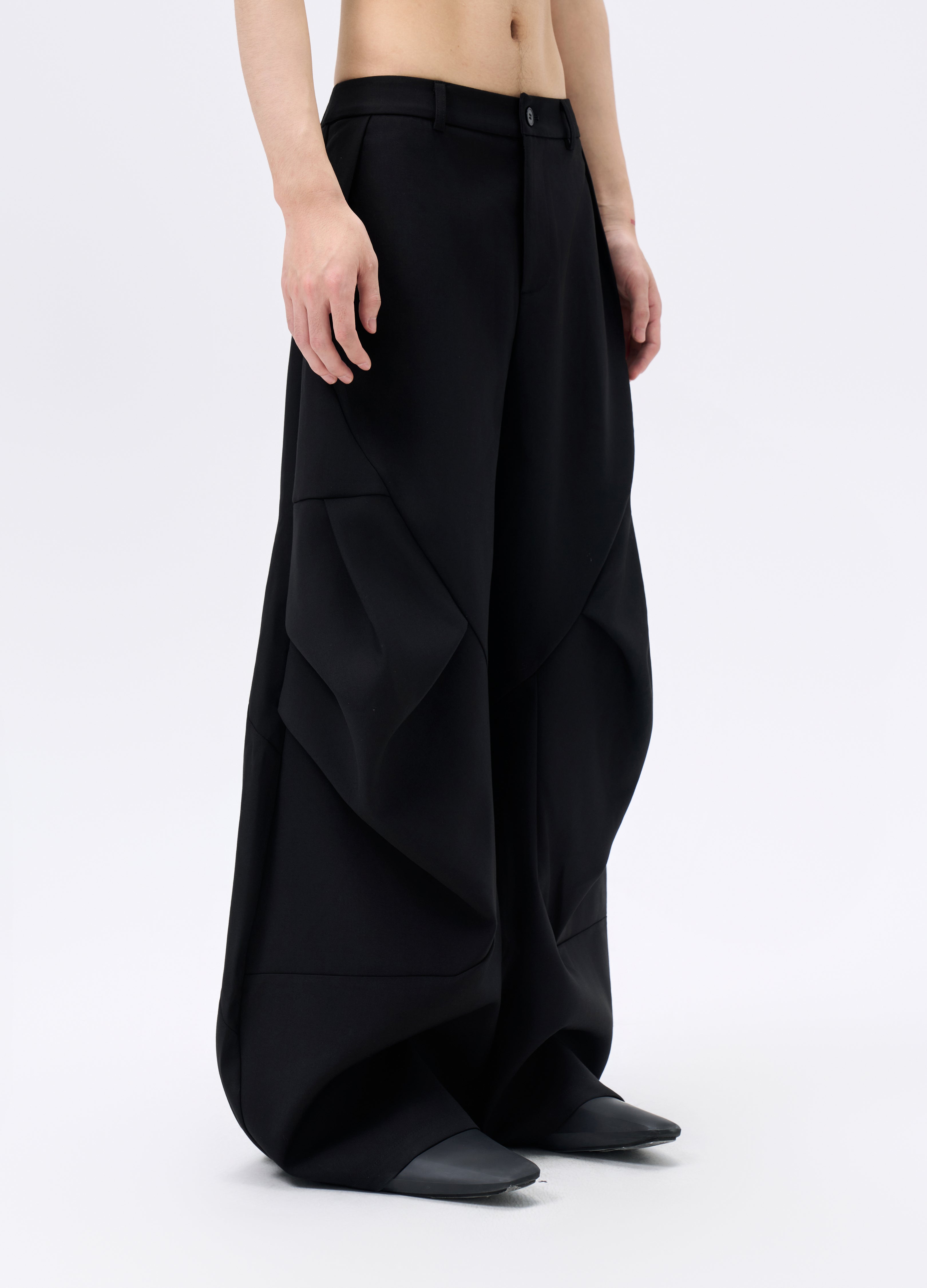 25FW PLEATED SABER CUT TROUSERS
