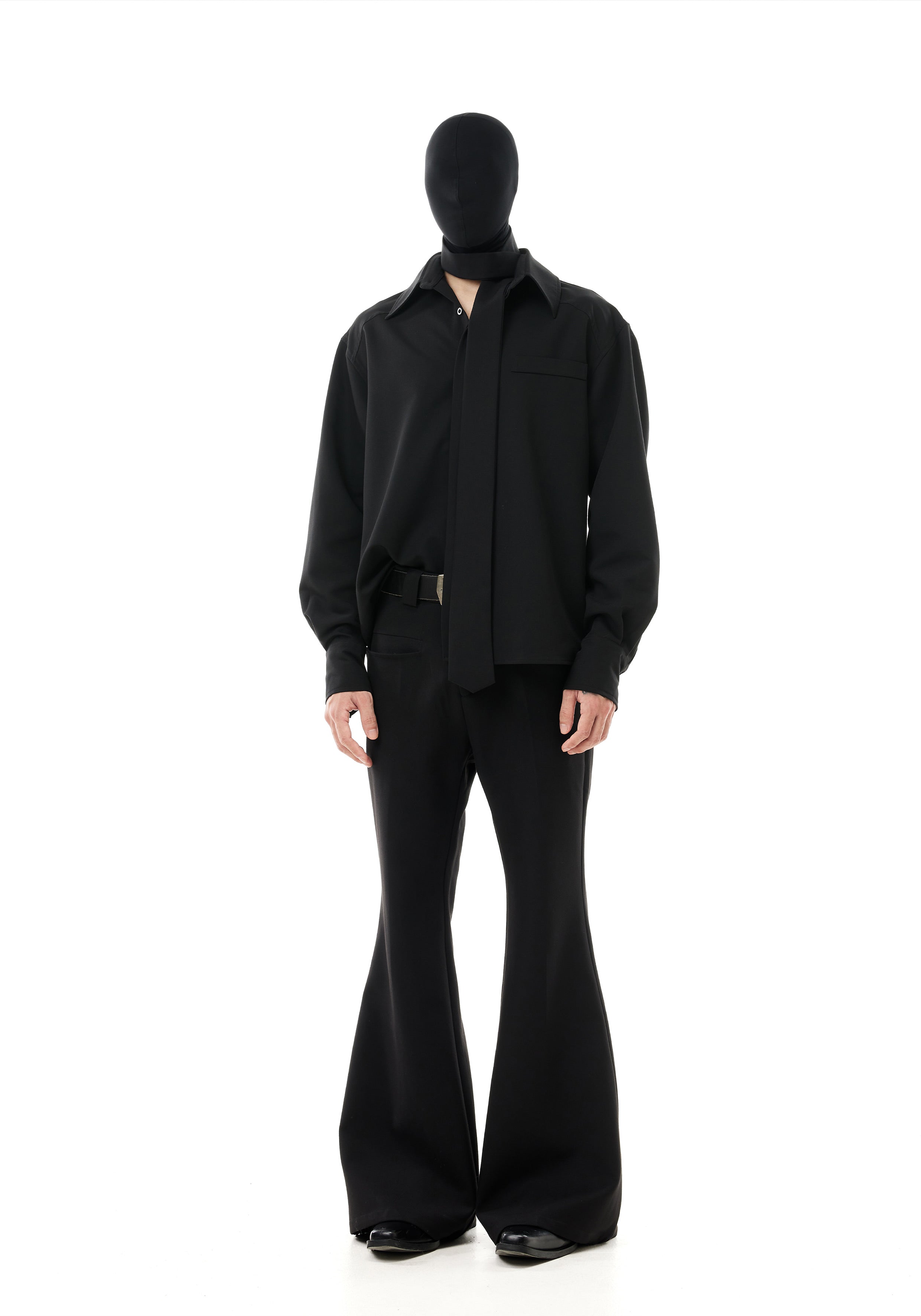 DRAPE FLARE SUIT TROUSERS