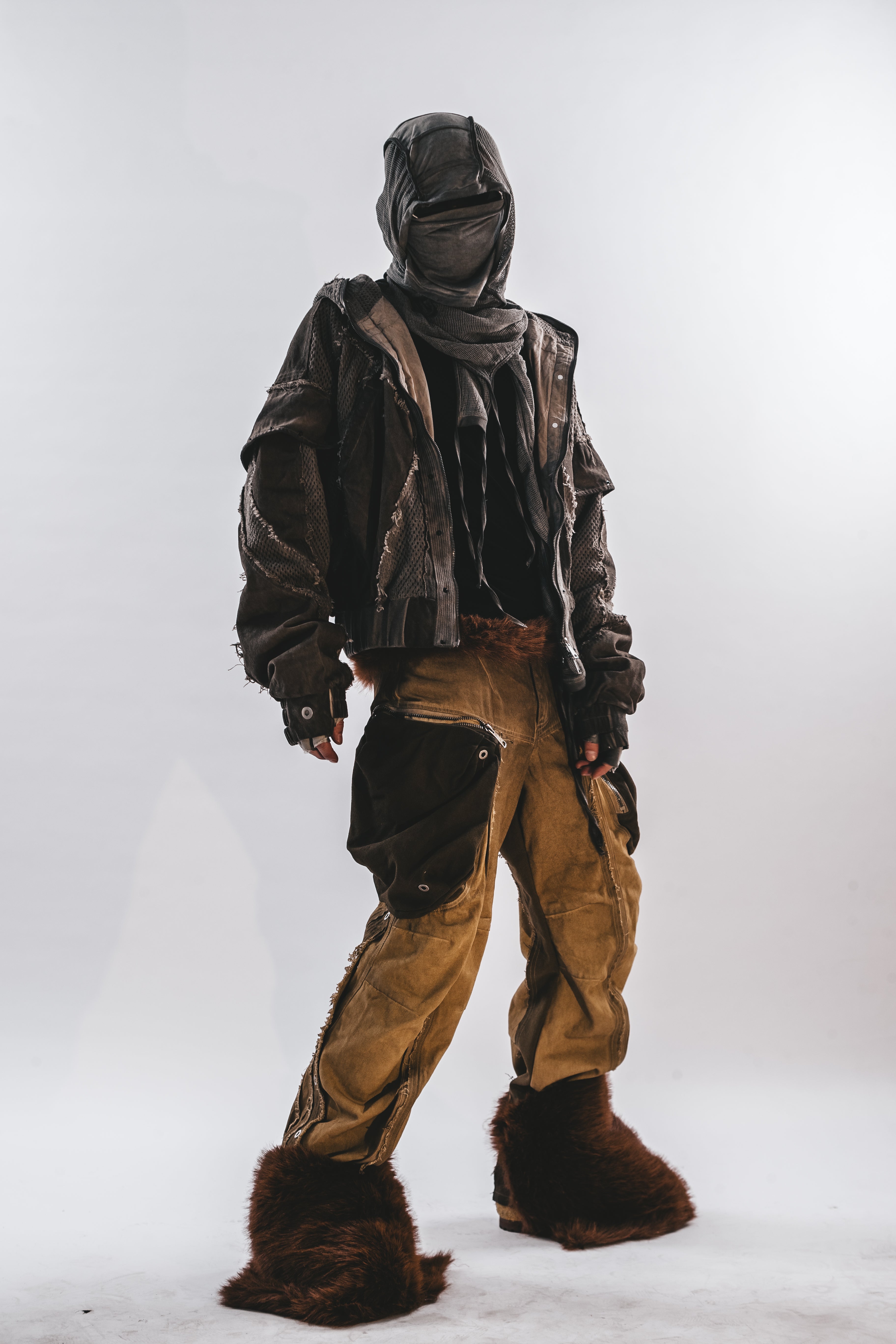 DRKLEI WASHED MESH HOODED JACKET