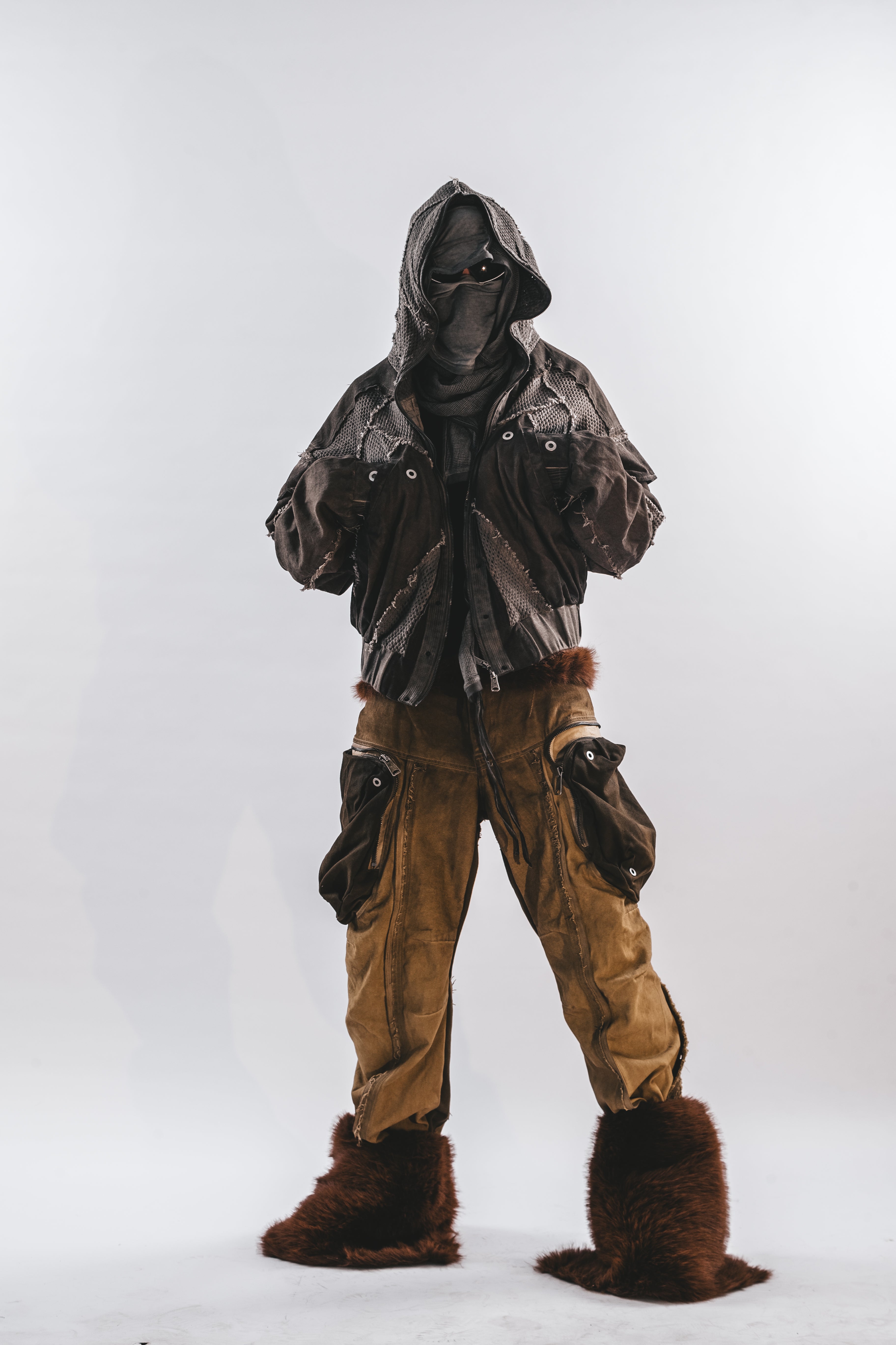 DRKLEI WASHED MESH HOODED JACKET