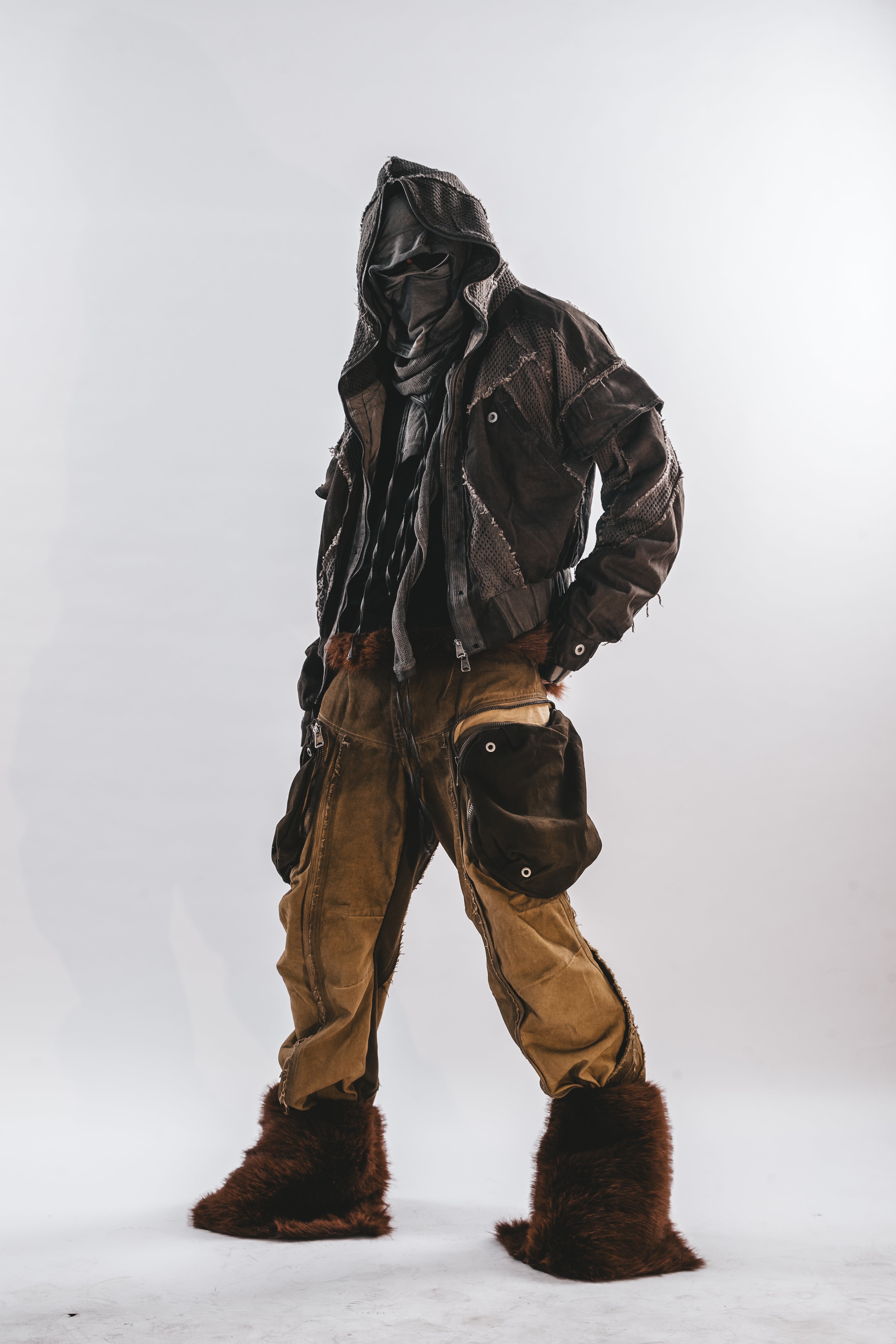 DRKLEI WASHED MESH HOODED JACKET