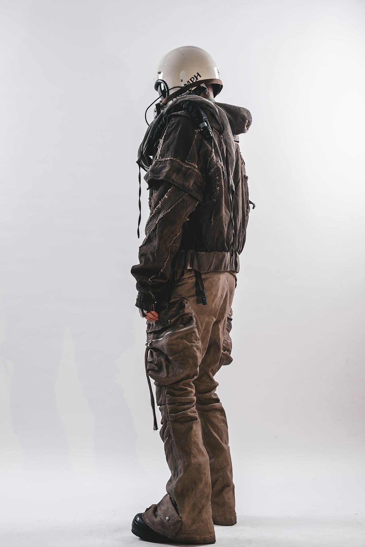DRKLEI ZIP ARC STACKED PANTS