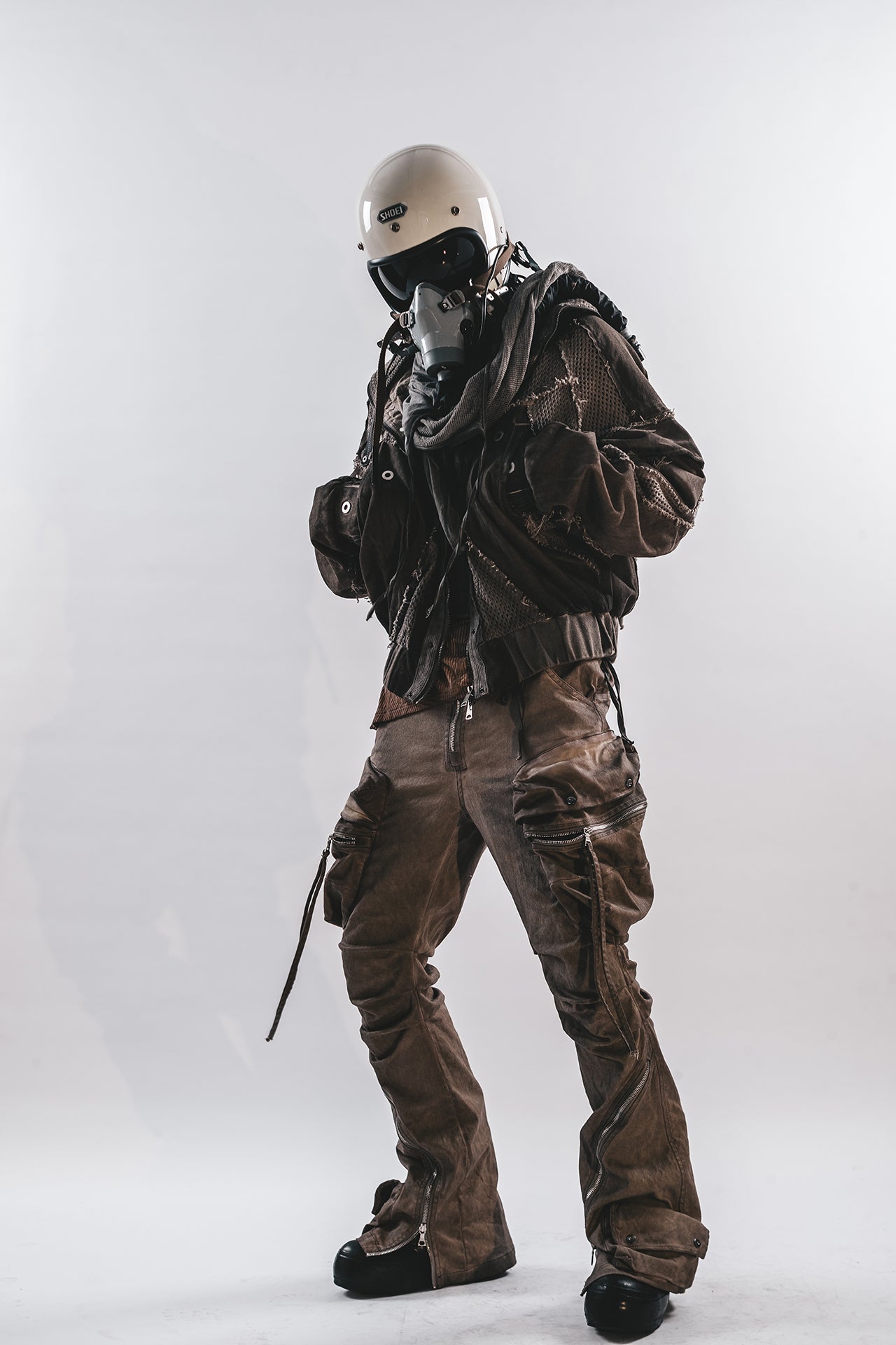 DRKLEI ZIP ARC STACKED PANTS