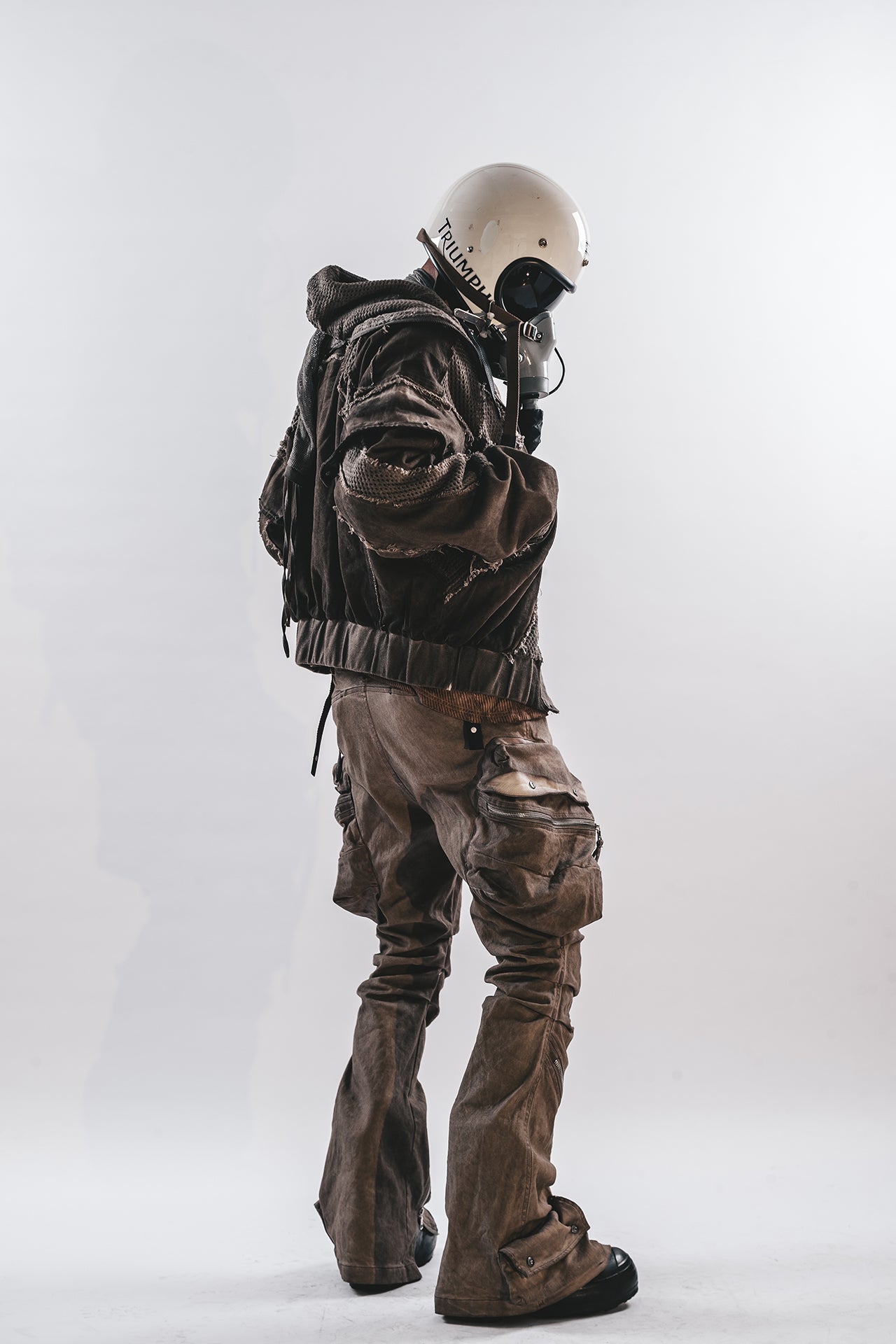 DRKLEI ZIP ARC STACKED PANTS