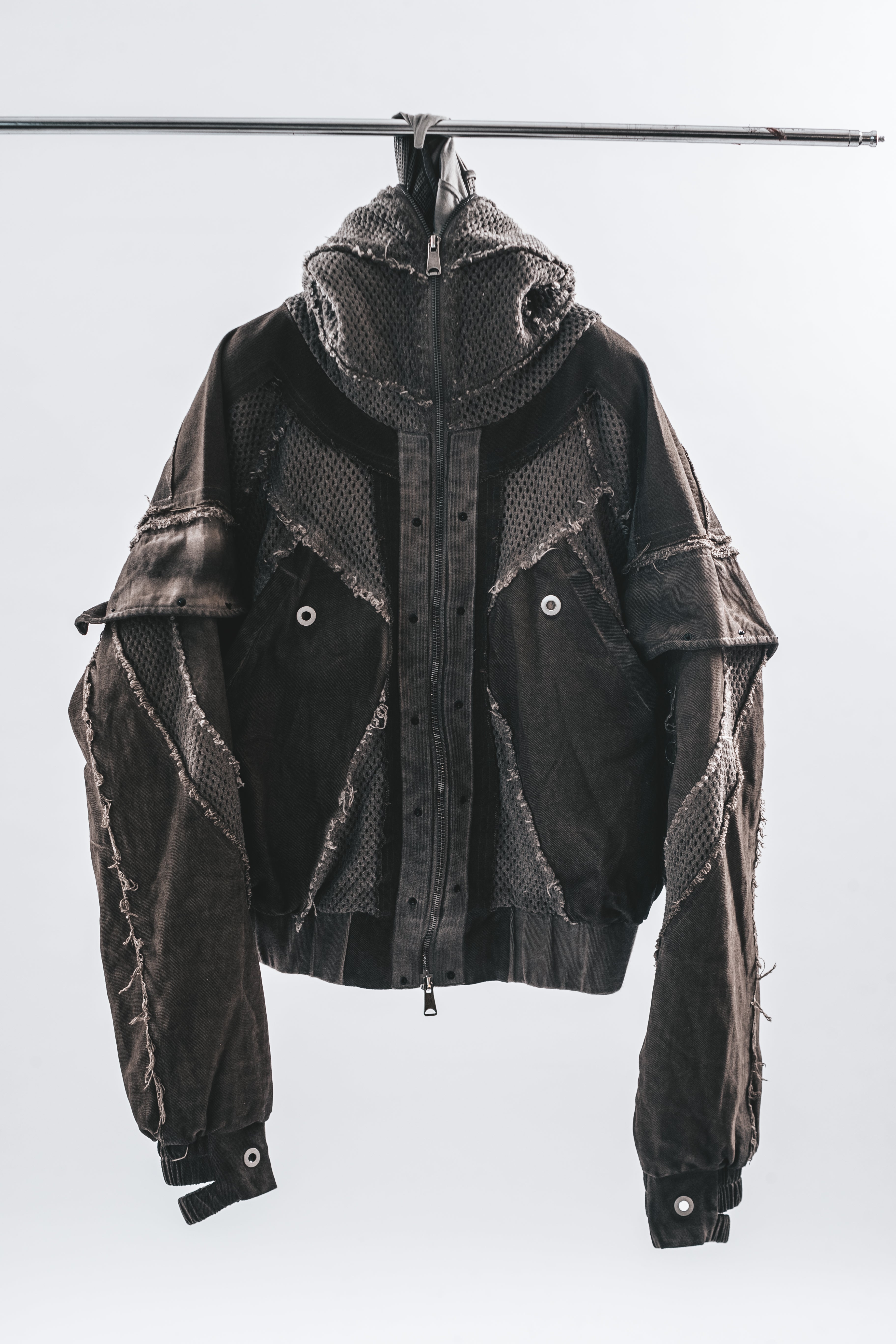 DRKLEI WASHED MESH HOODED JACKET