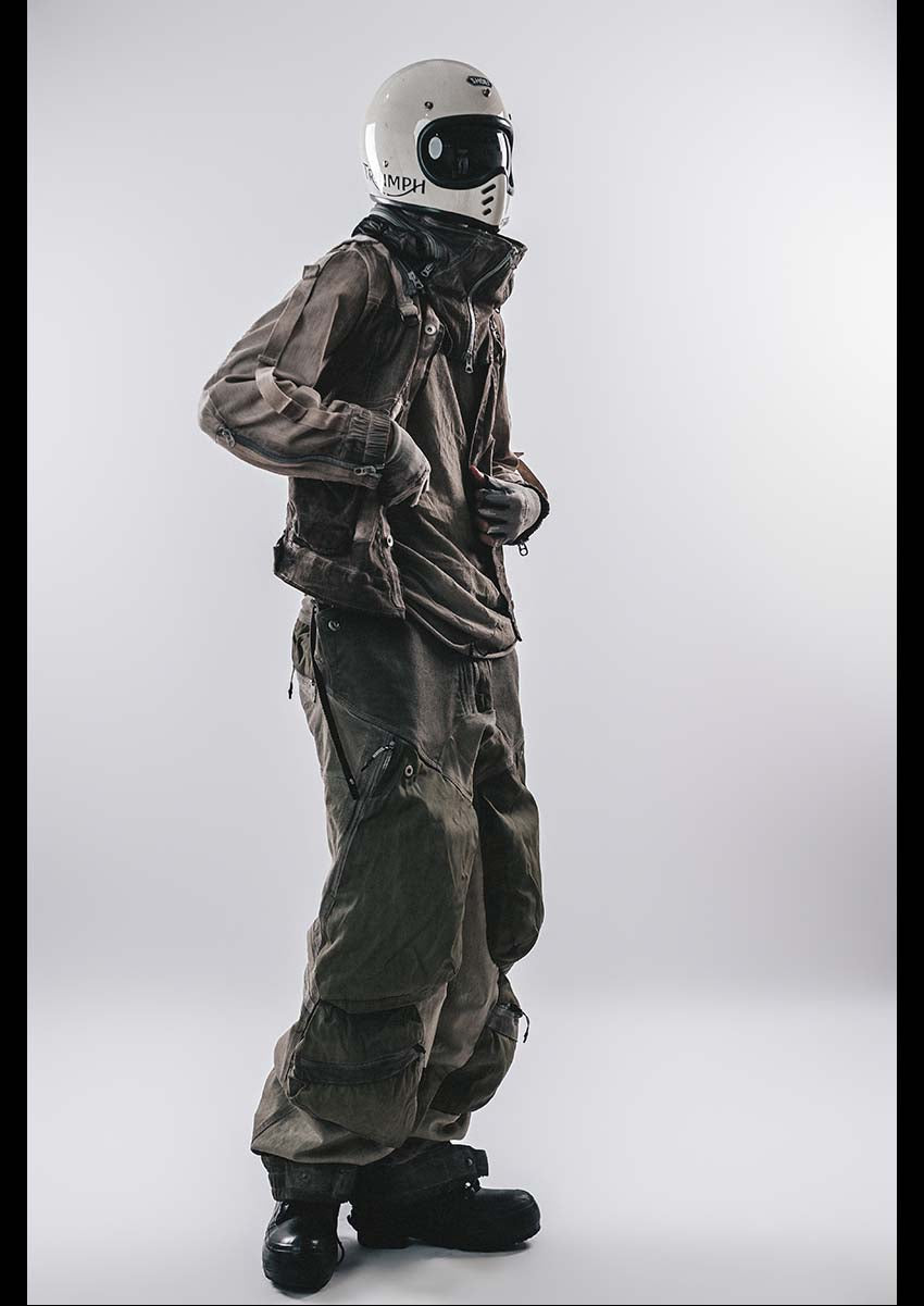 DRKLEI WASHED HOODED MESH JACKET