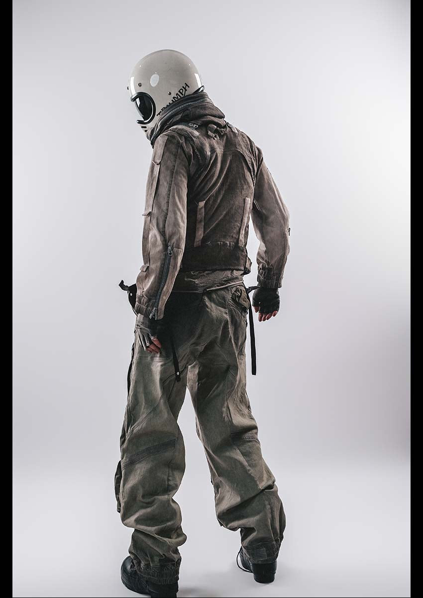 DRKLEI WASHED HOODED MESH JACKET