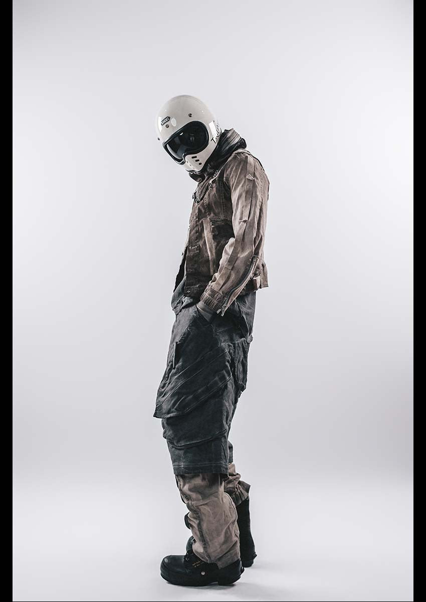 DRKLEI WASHED HOODED MESH JACKET