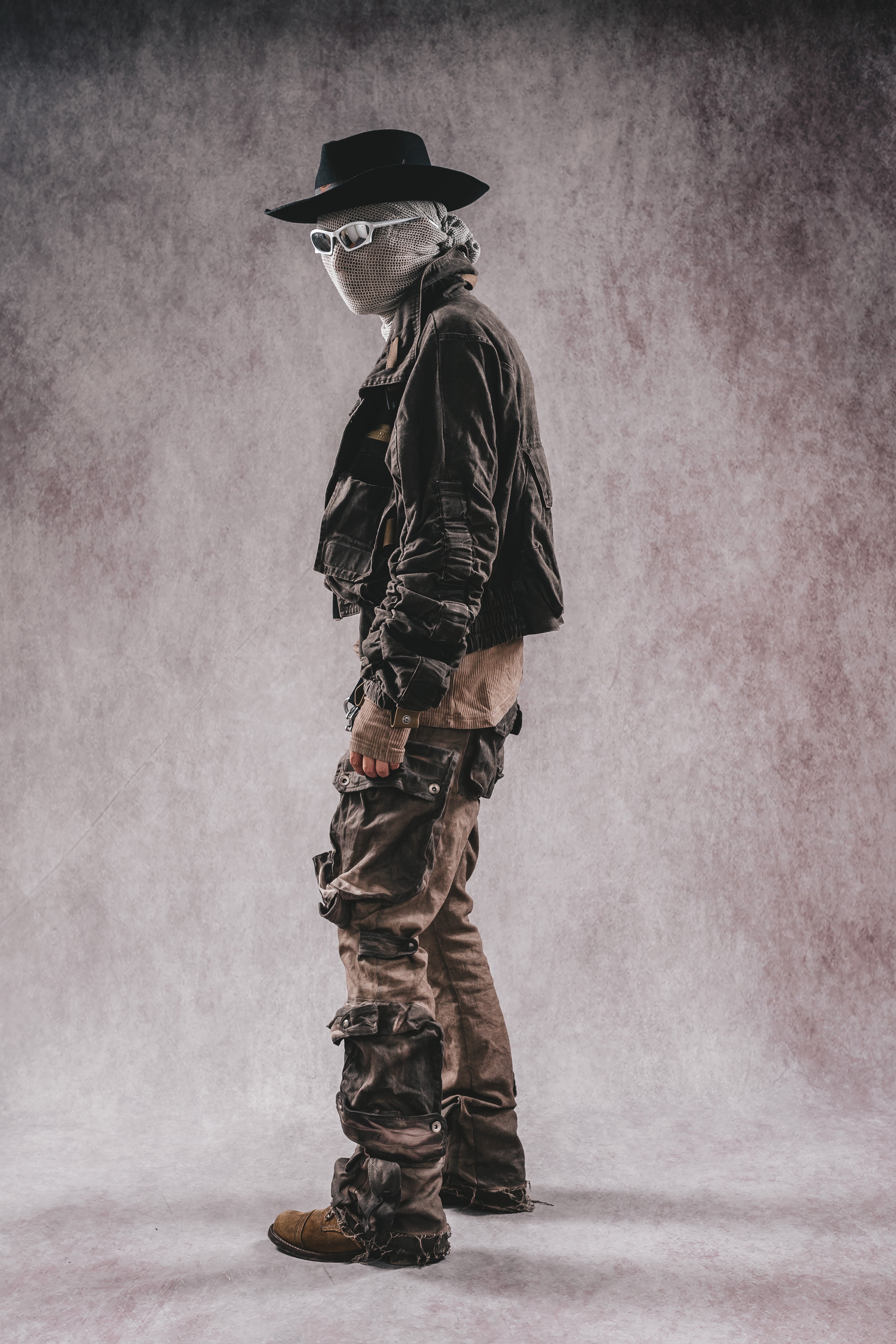 Wasteland Stand Collar Short Workwear Denim Jacket