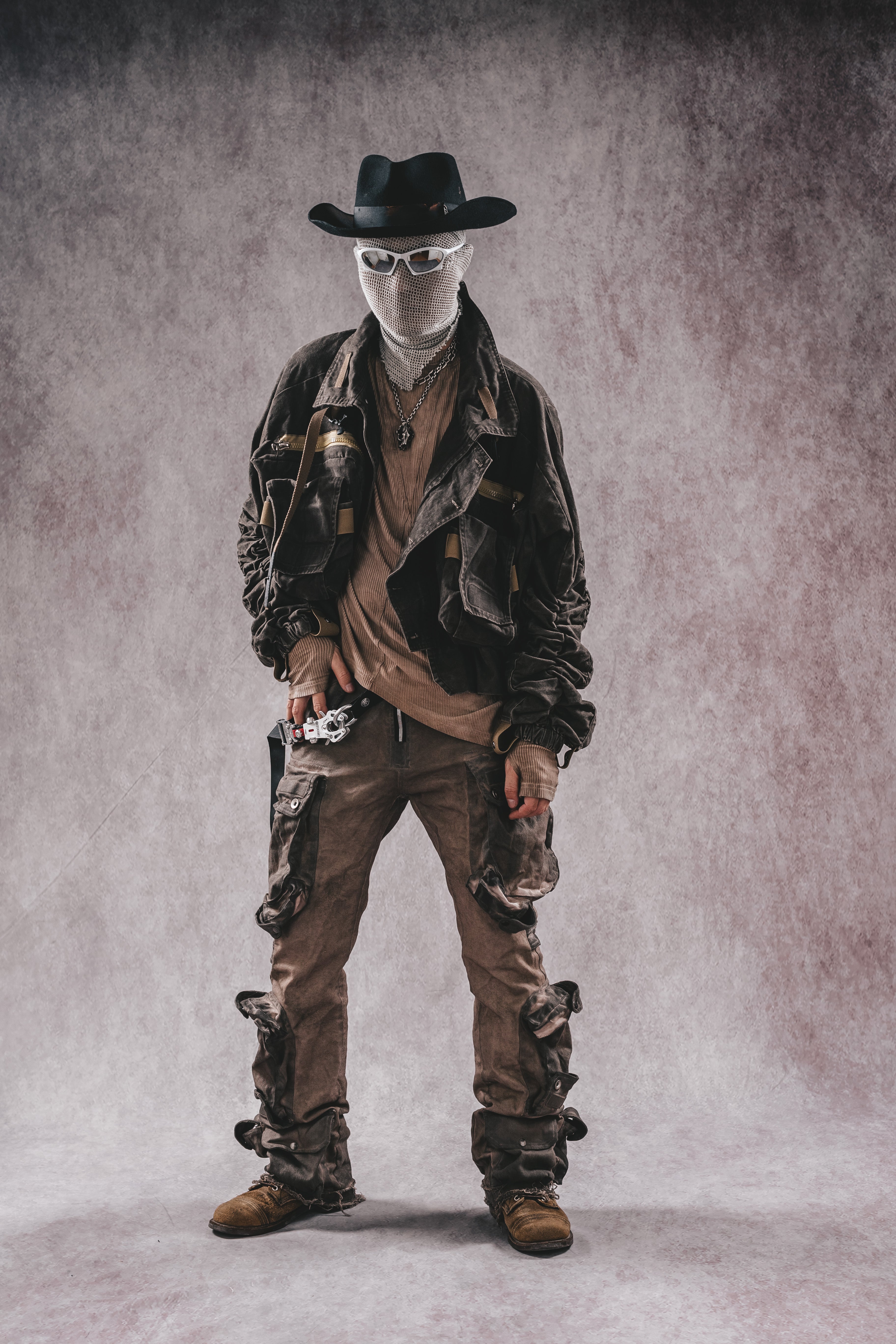 Wasteland Stand Collar Short Workwear Denim Jacket