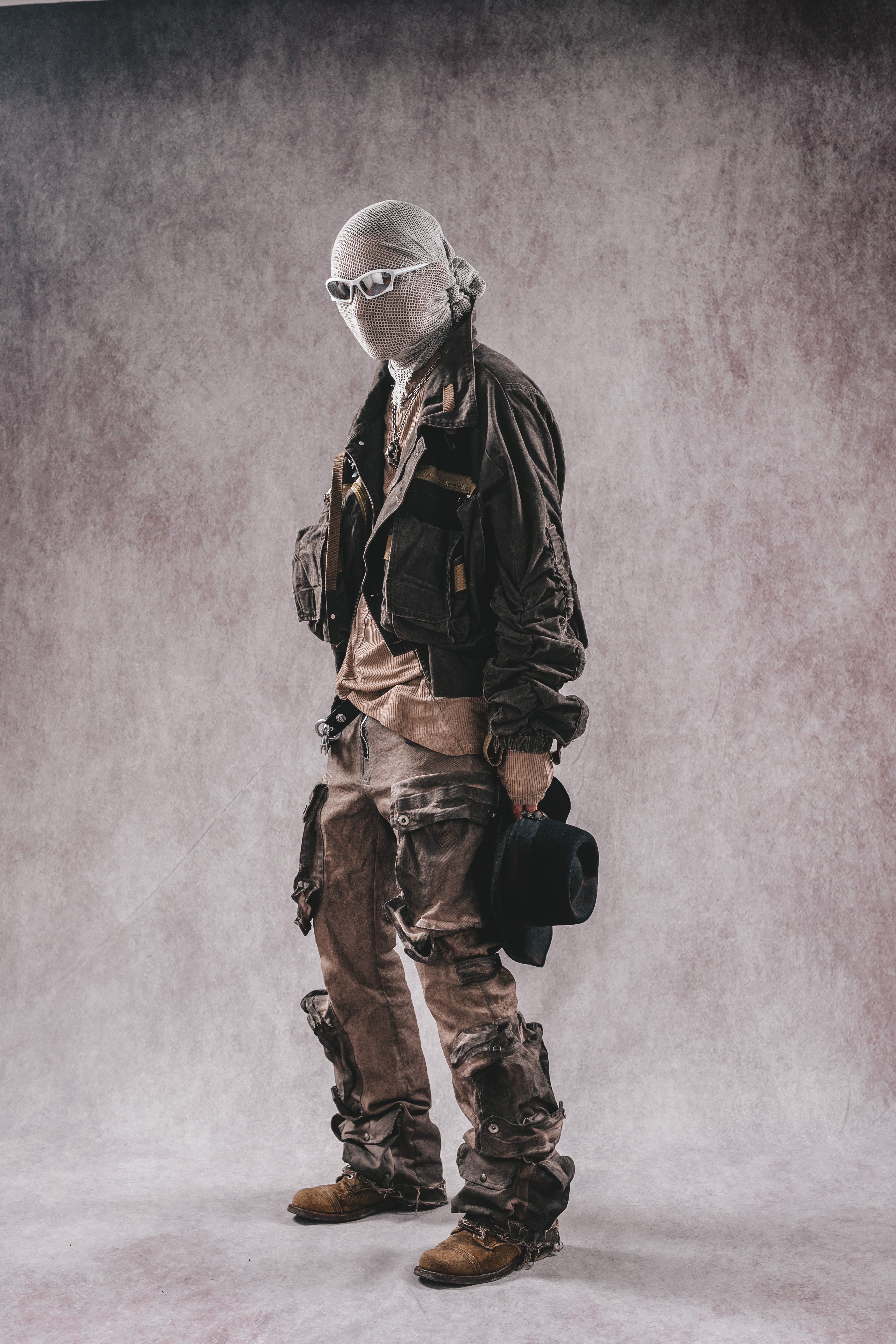 Wasteland Stand Collar Short Workwear Denim Jacket