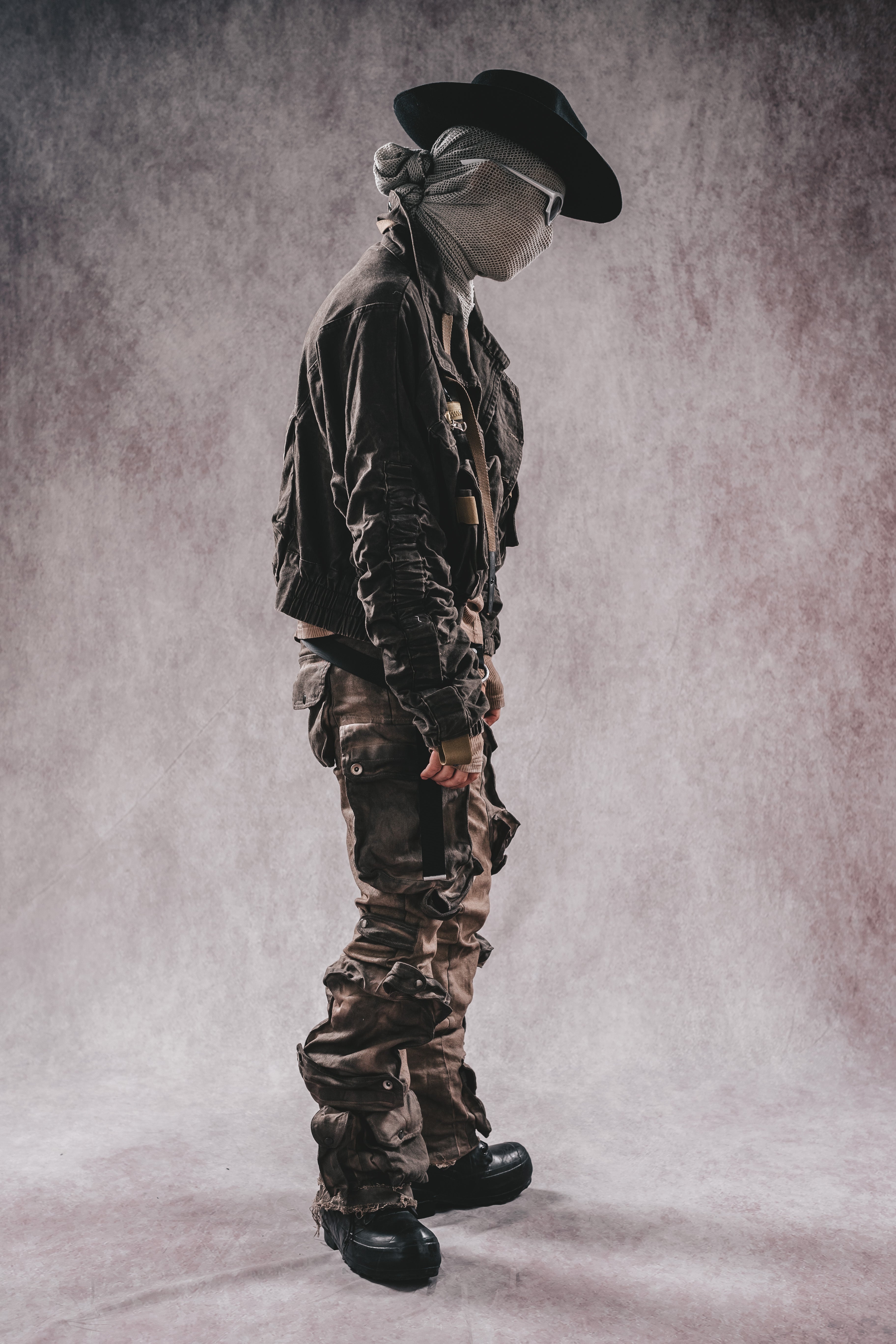 Wasteland Stand Collar Short Workwear Denim Jacket