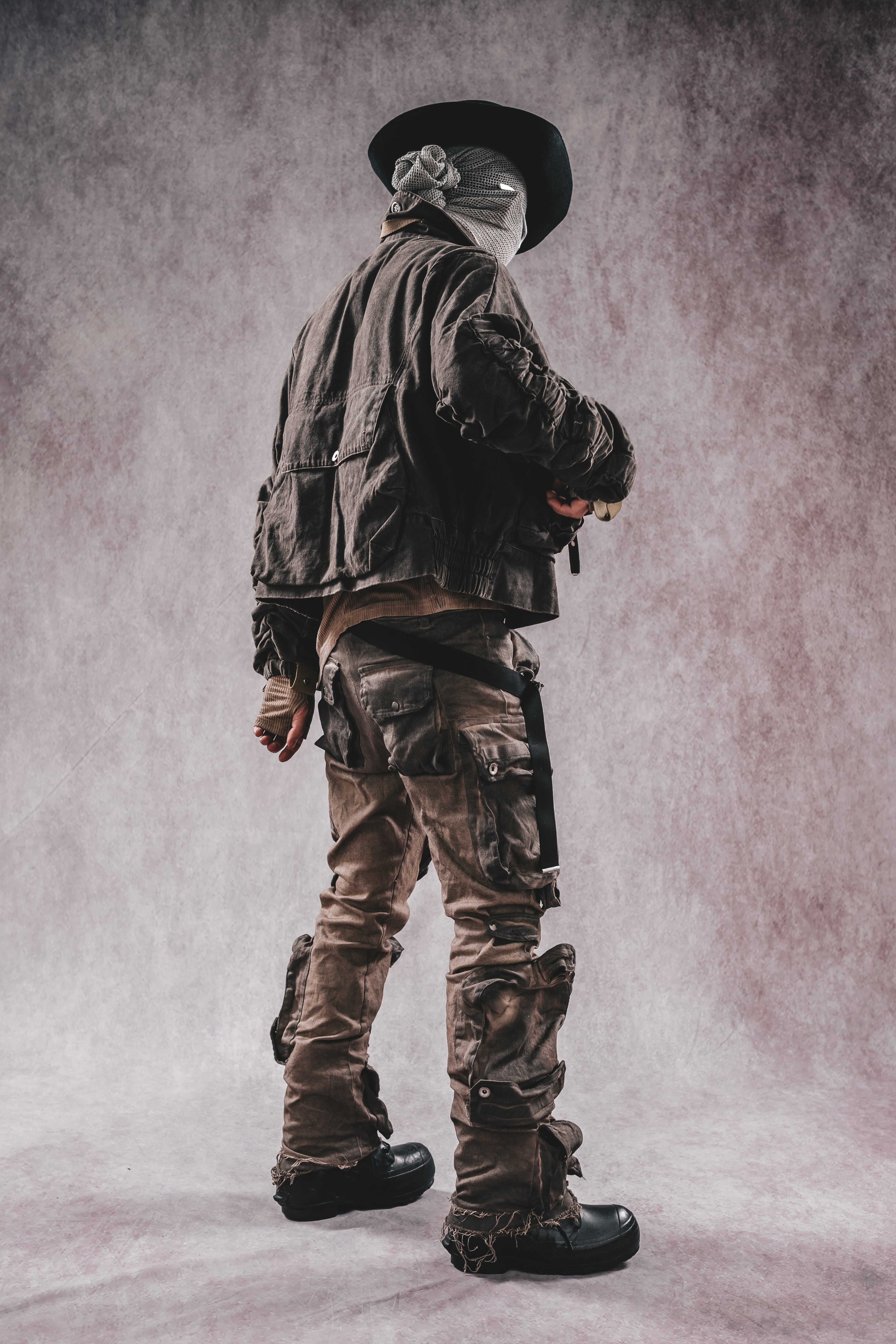 Wasteland Stand Collar Short Workwear Denim Jacket