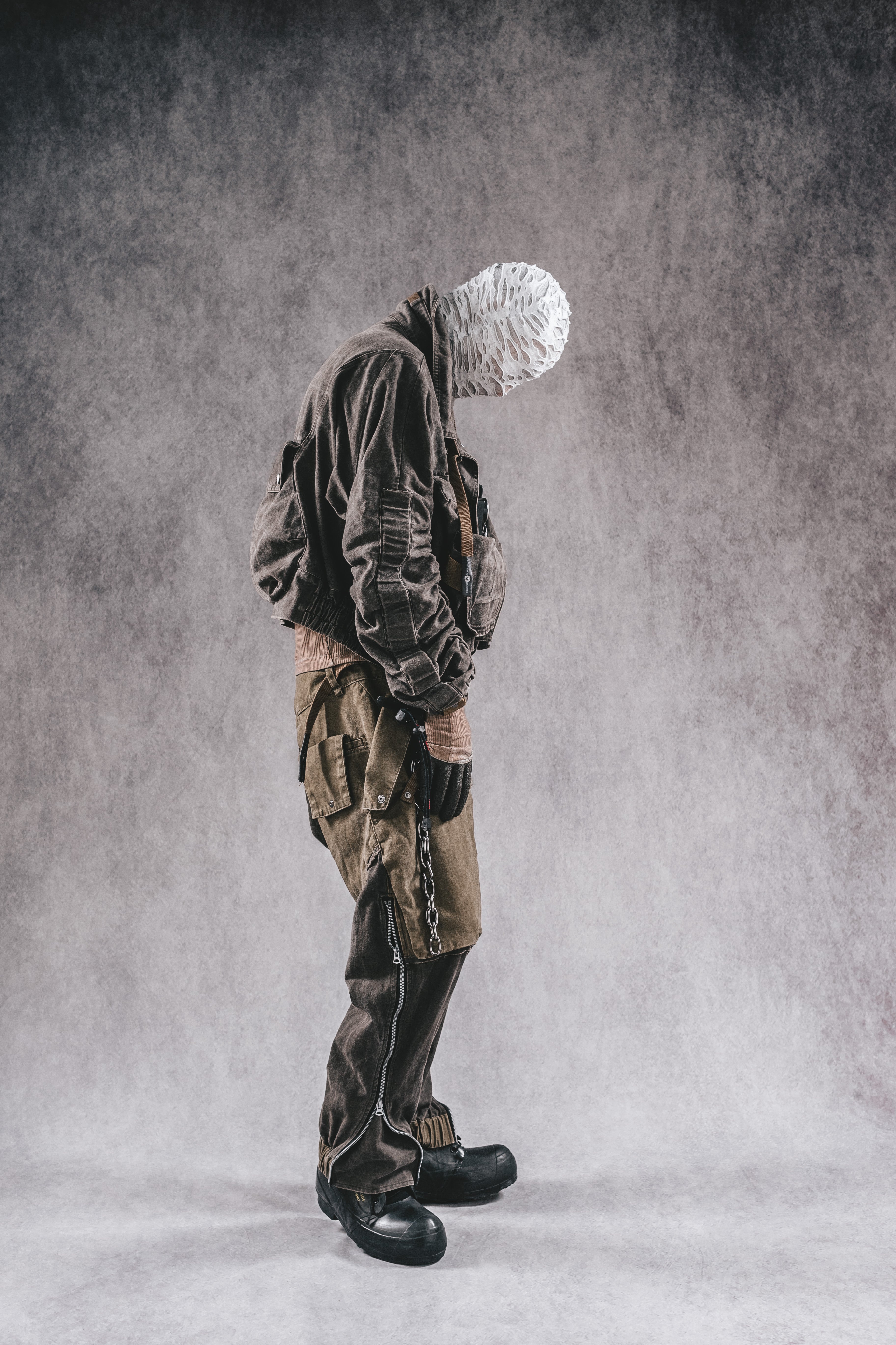 Wasteland Stand Collar Short Workwear Denim Jacket