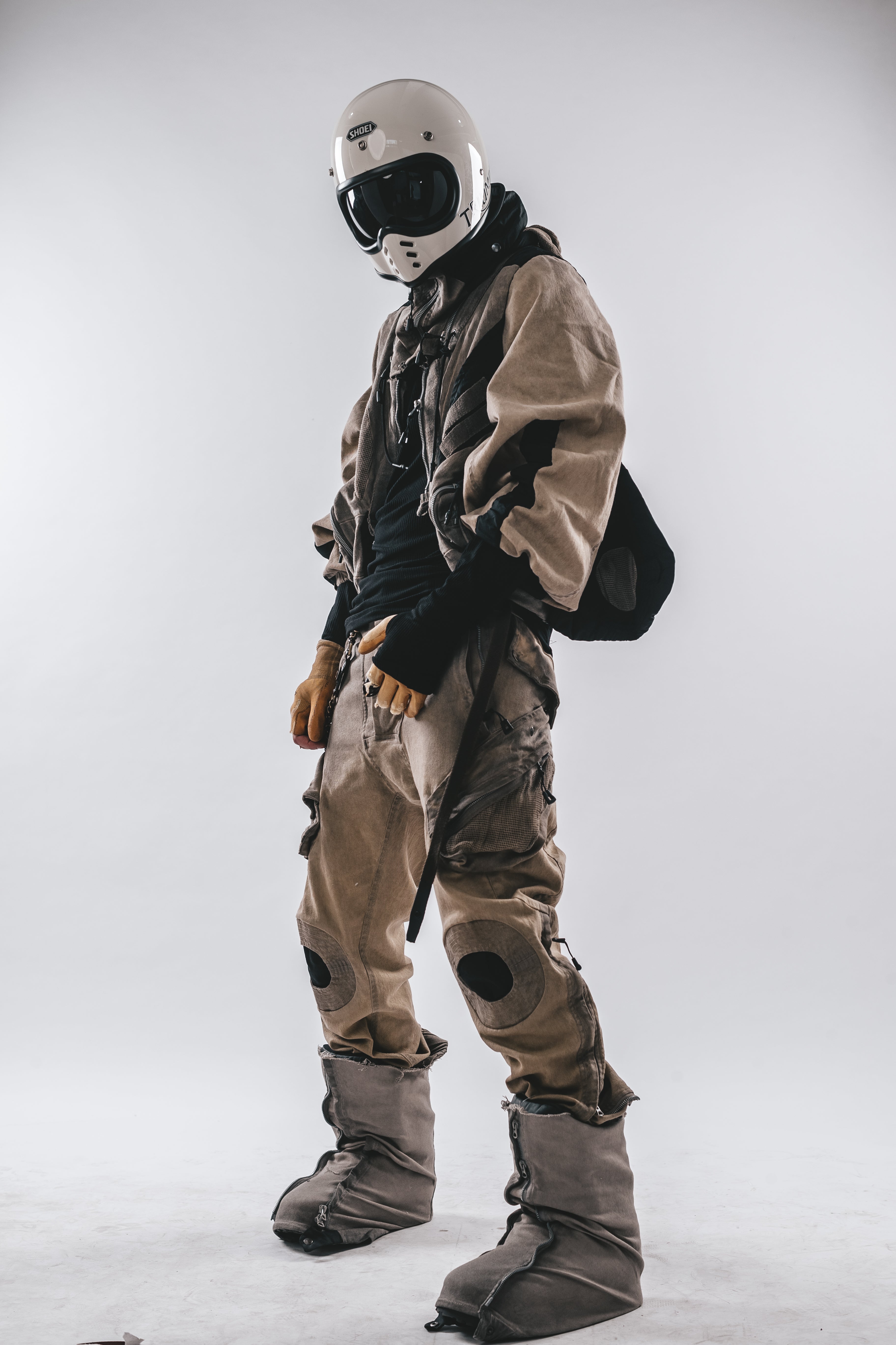 Layered Short Jacket with Detachable Net Hood