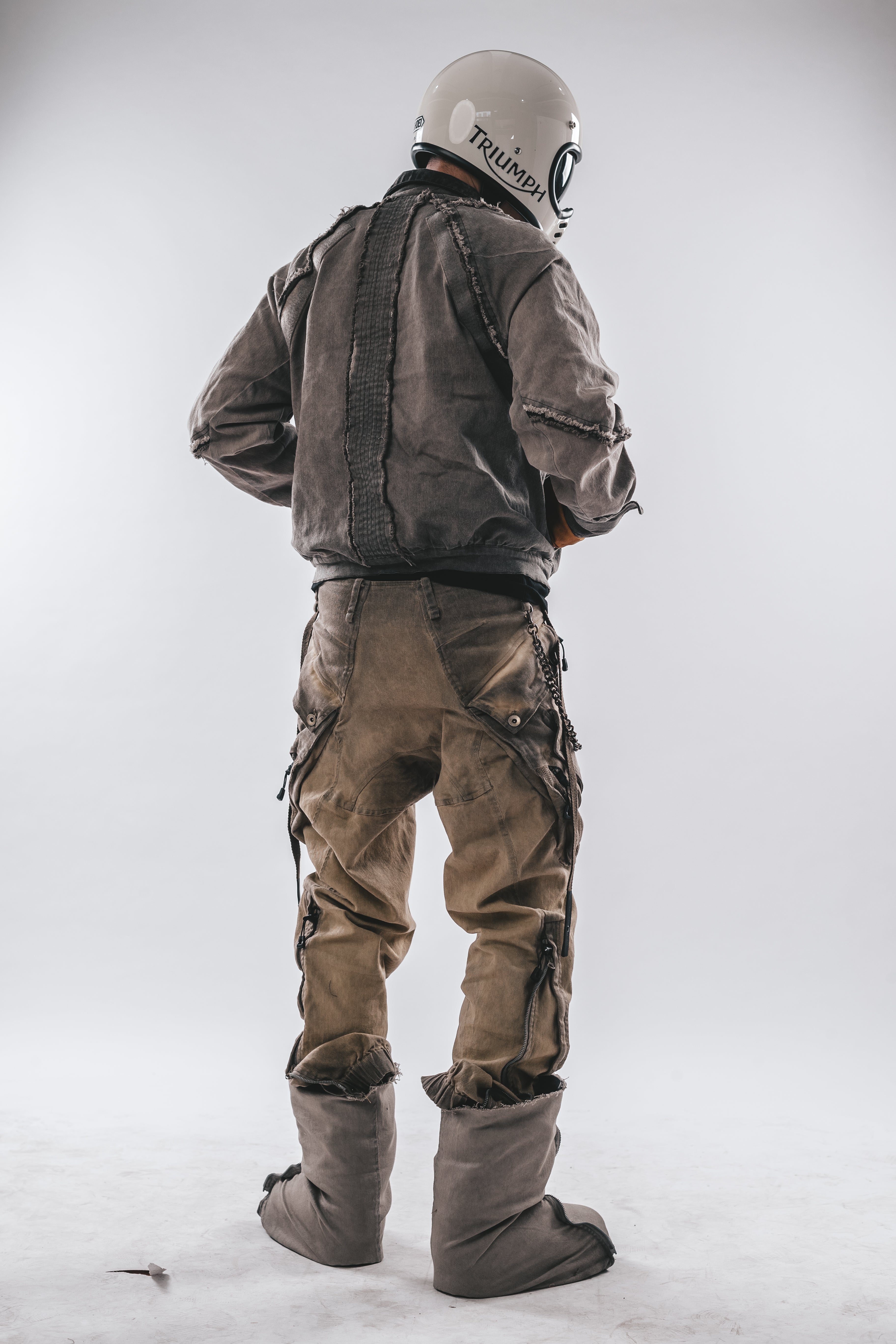 Detroit-Washed  Raw Hem Short Jacket