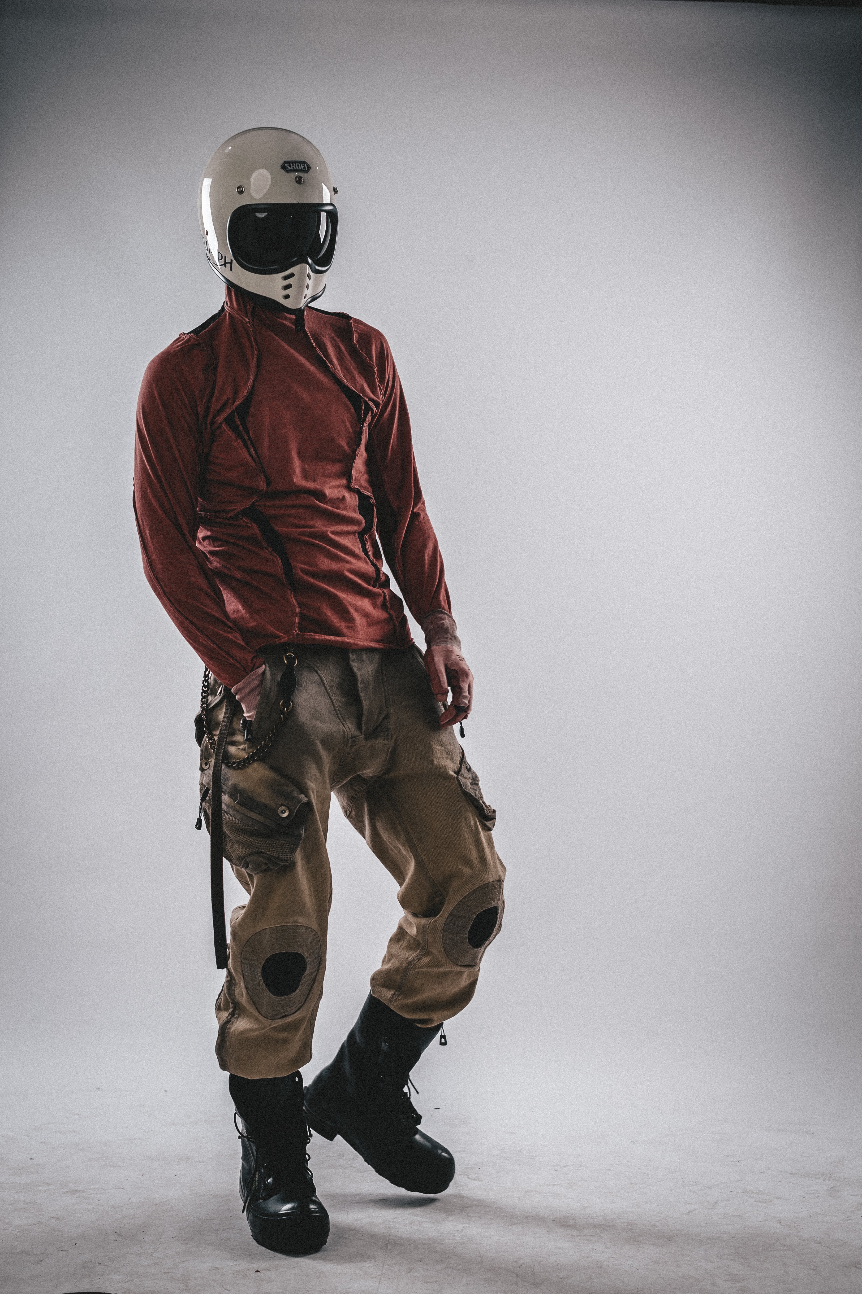 High-Neck Deconstructed Long Sleeve