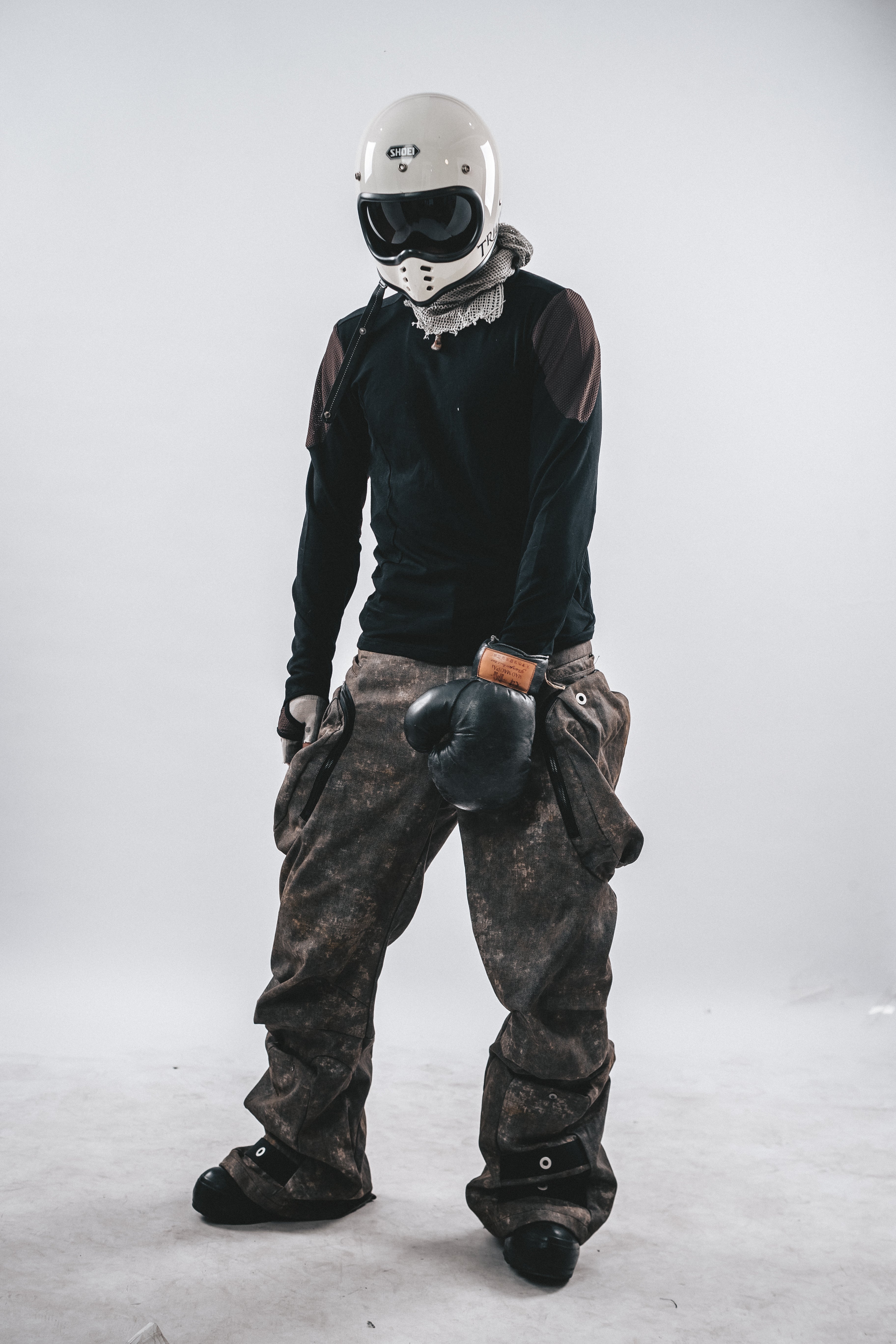 DRKLEI MESH PANEL COTTON LONG TEE