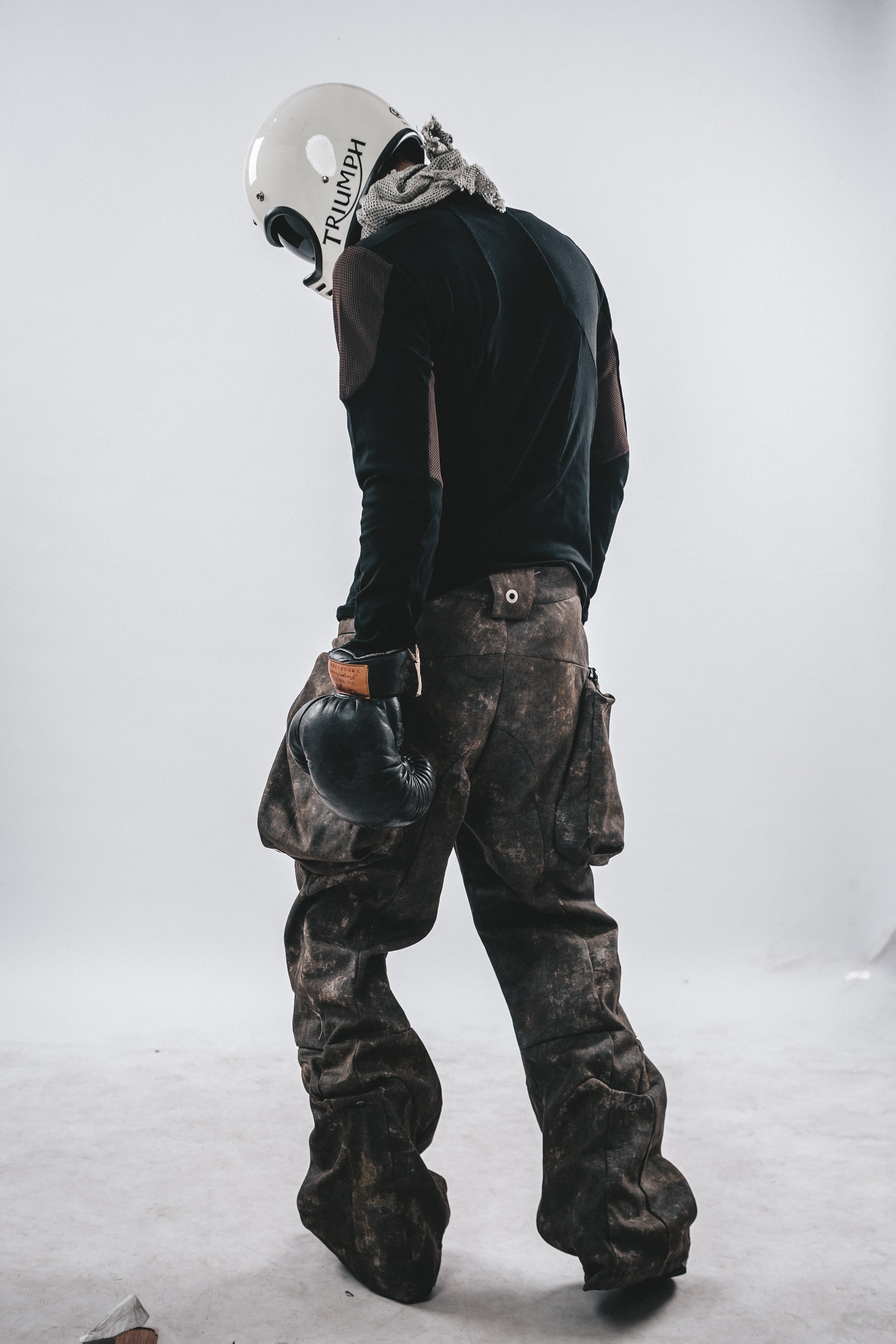 DRKLEI MESH PANEL COTTON LONG TEE